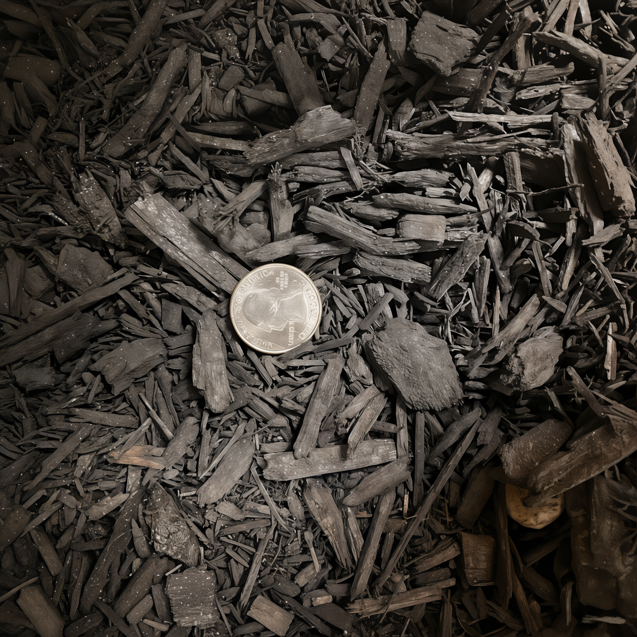 Black dyed mulch for yard landscaping and construction projects. #Black Dyed#Yard
