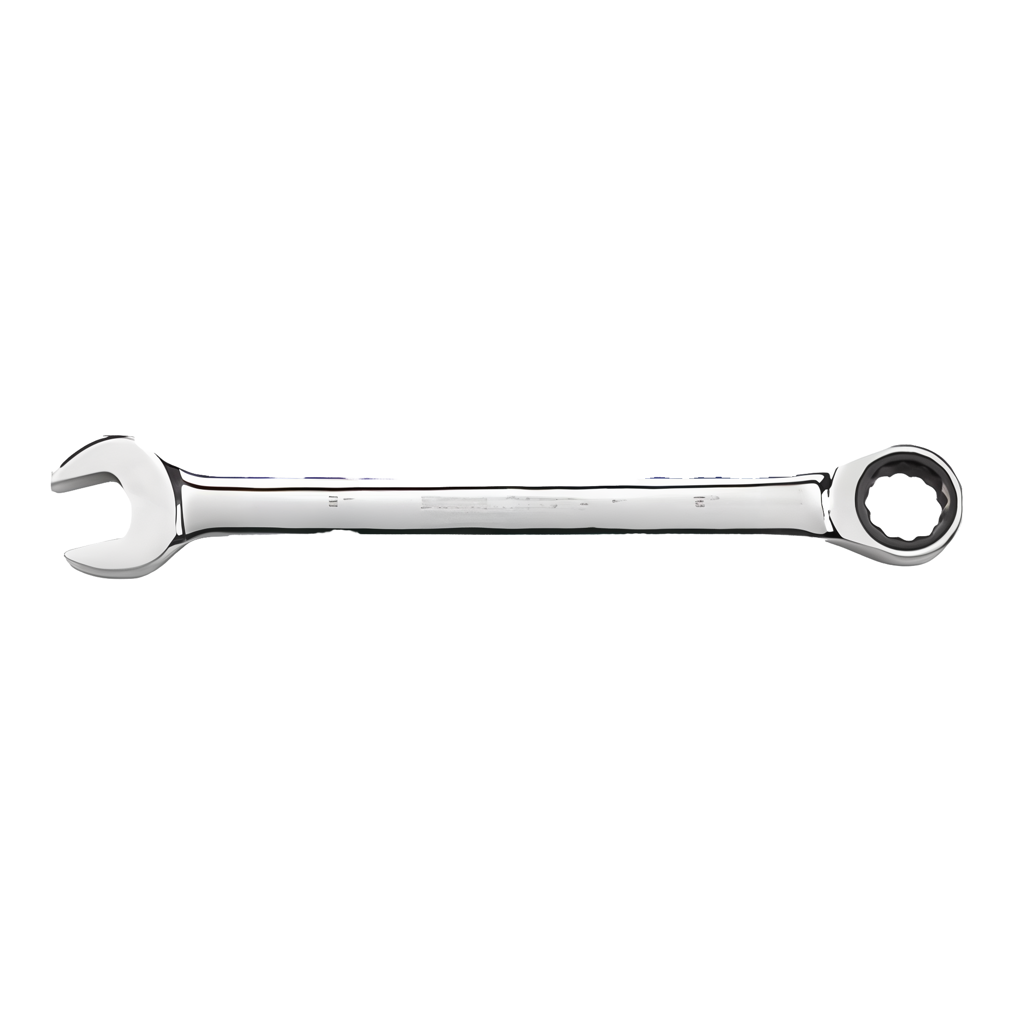 Combination ratcheting wrench, 3/4 inch size for construction equipment repairs.