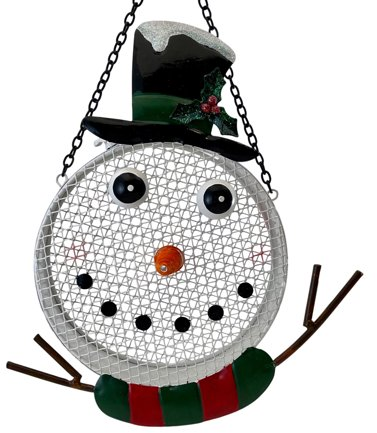 Gift Essentials White Snowman Metal Mesh Clinging Bird Seed Feeder