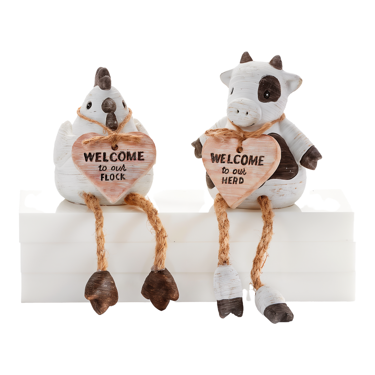Giftcraft Inc Farm Animal Shelf Sitter with Sentiment -- product image