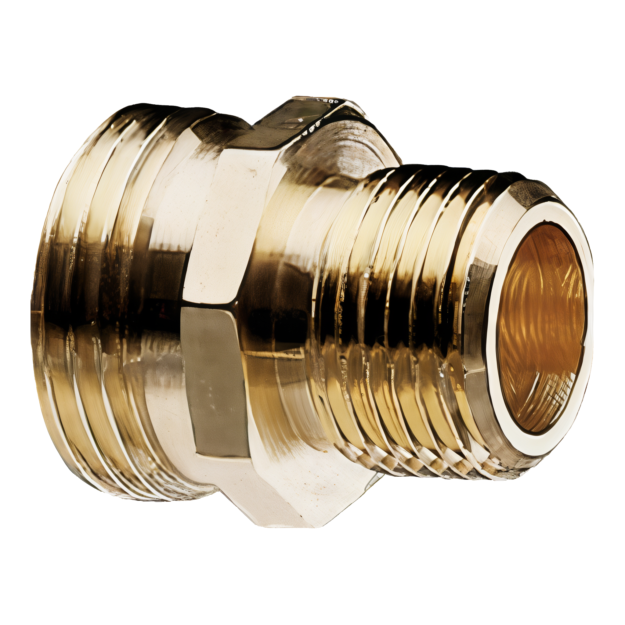 Gilmour Brass Threaded Double Male Hose Connector