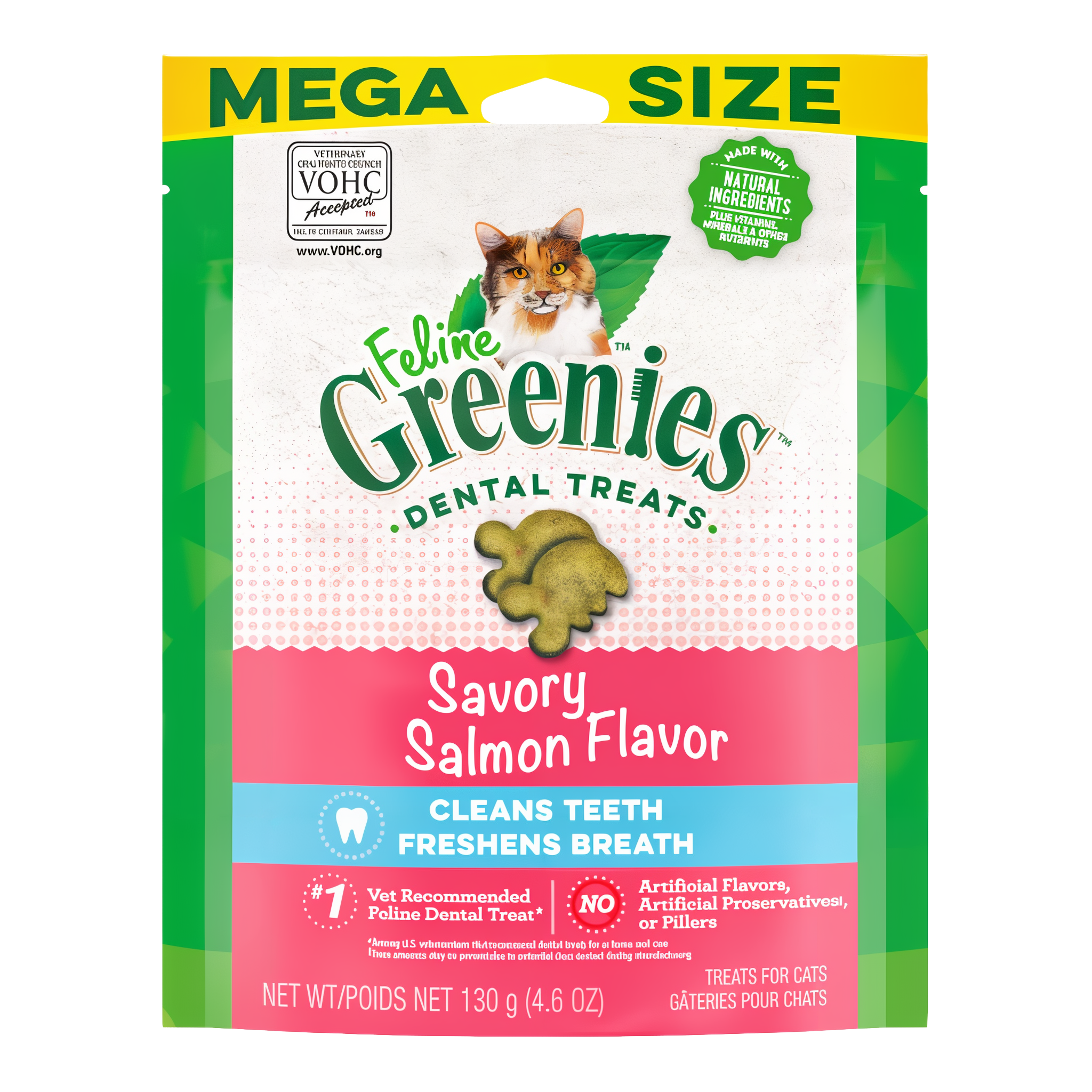 Greenies Feline Dental Savory Salmon Flavor Cat Treats 4.6 OZ pack #4.6 OZ