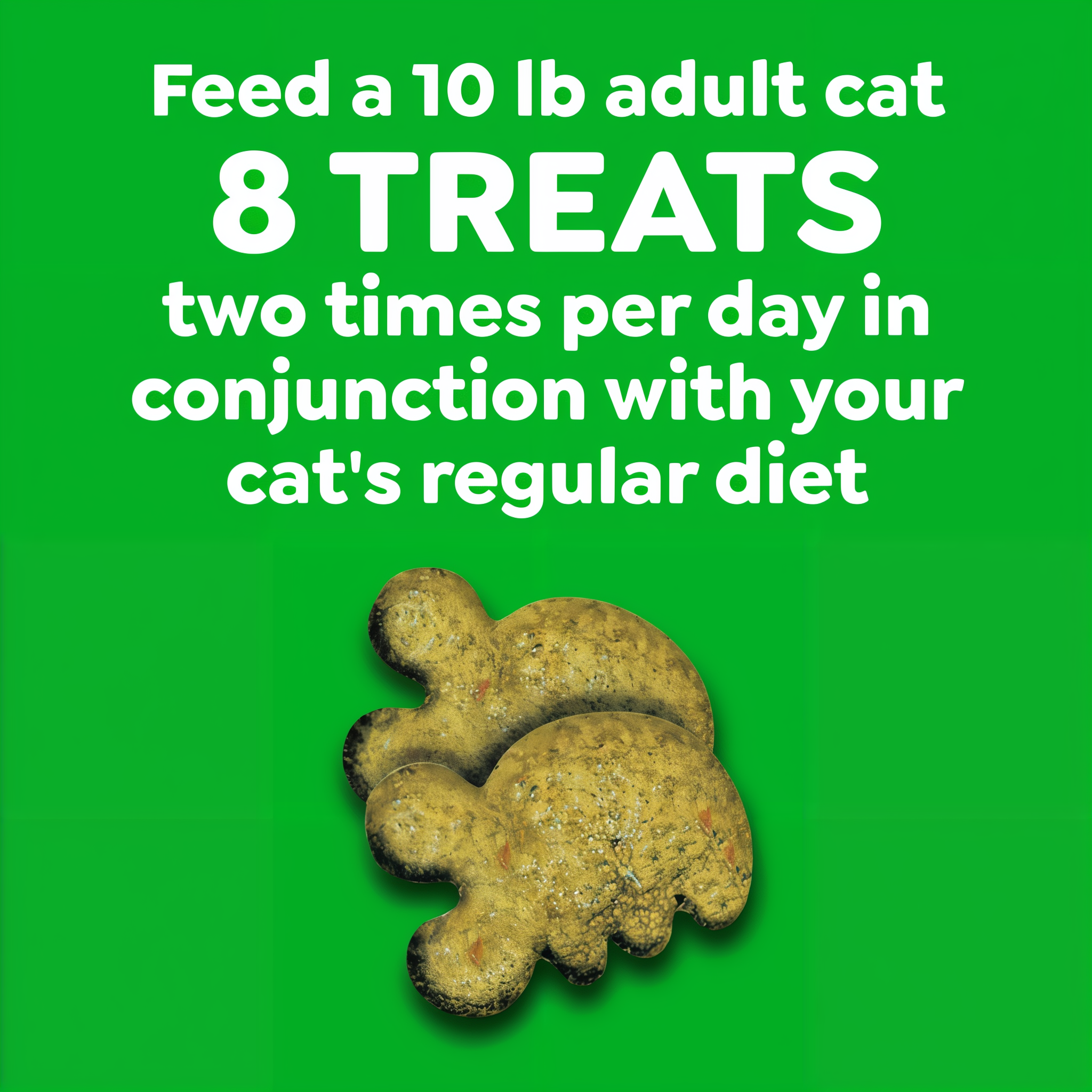 Greenies Feline Dental Catnip Flavor Cat Treats feed a 10 lb adult cat 8 treats twice daily