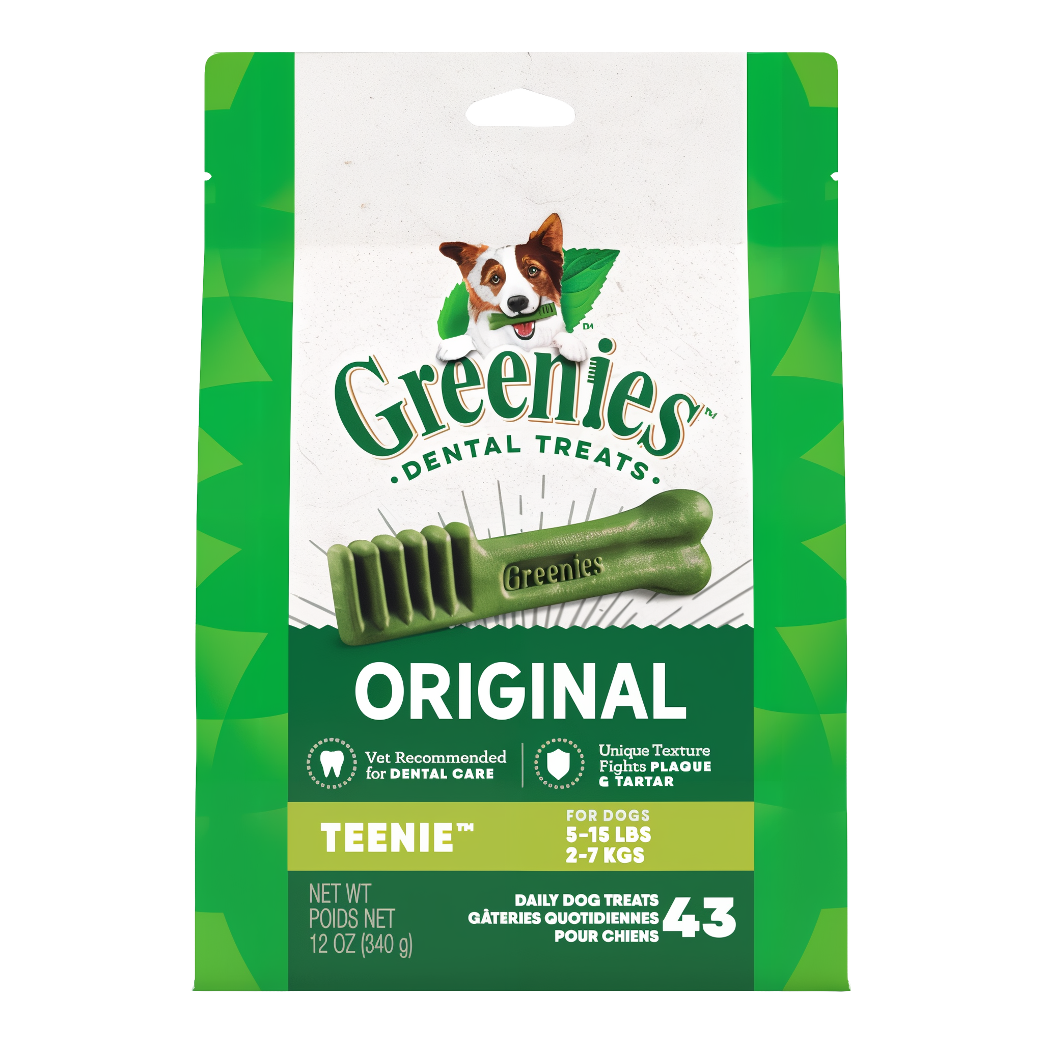 Greenies Original Teenie dental dog treats 12 OZ pack, 43 treats #Teenie#12 OZ