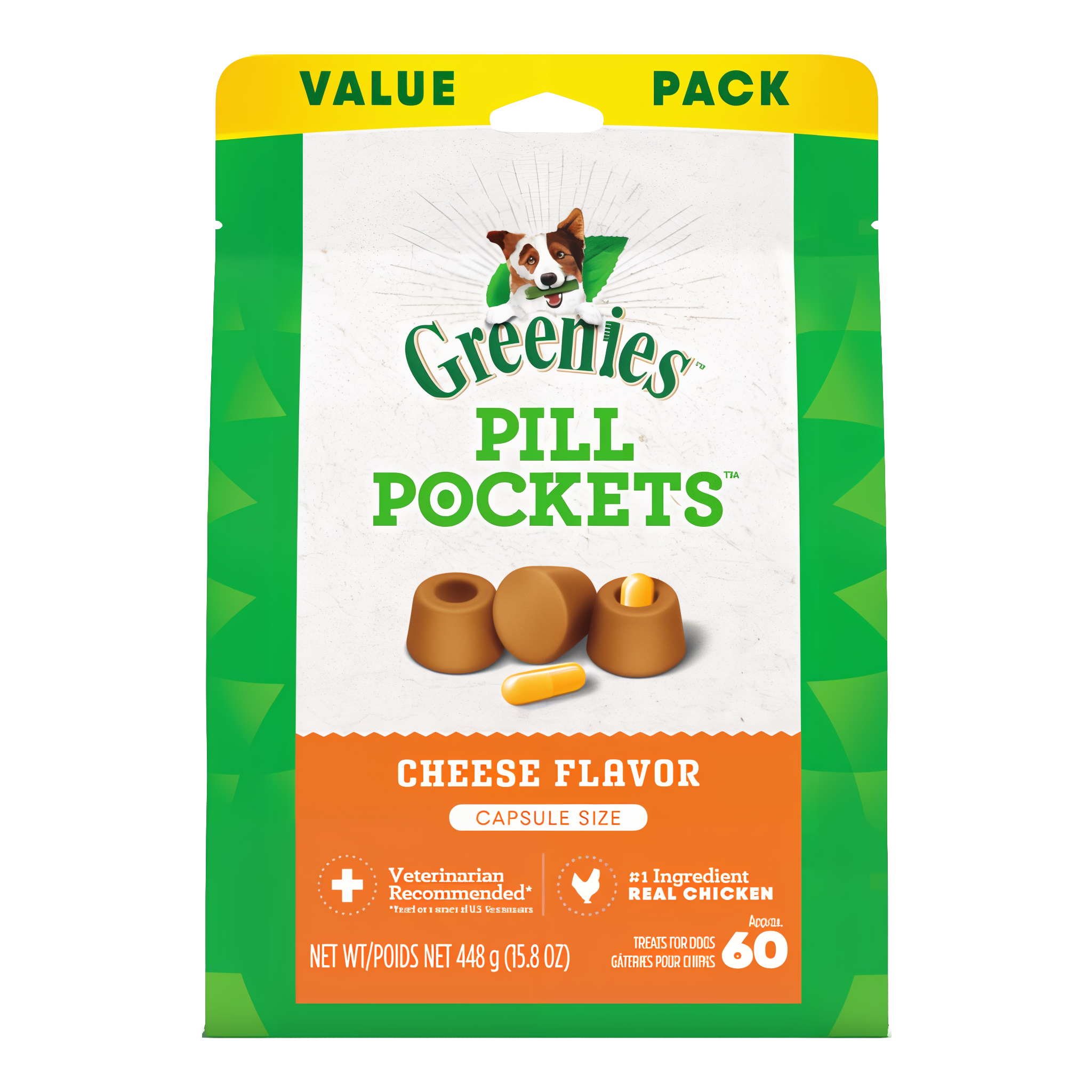 Greenies Pill Pockets Capsule Size Cheese Flavor Soft Dog Treats 15.8 OZ pack #15.8 OZ