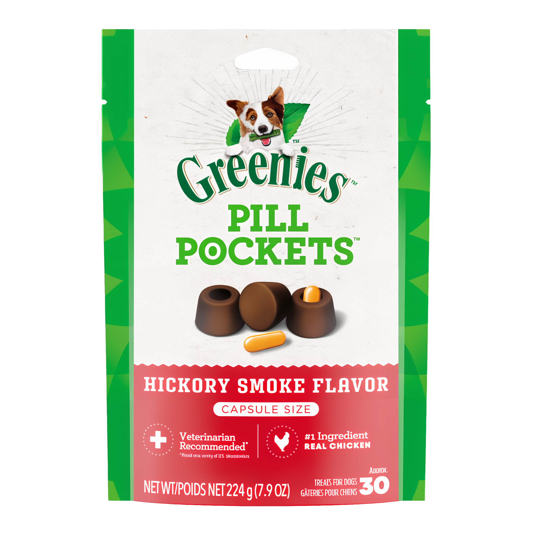 Greenies Pill Pockets Capsule Size Hickory Smoke Flavor Soft Dog Treats 7.9 OZ pack #7.9 OZ