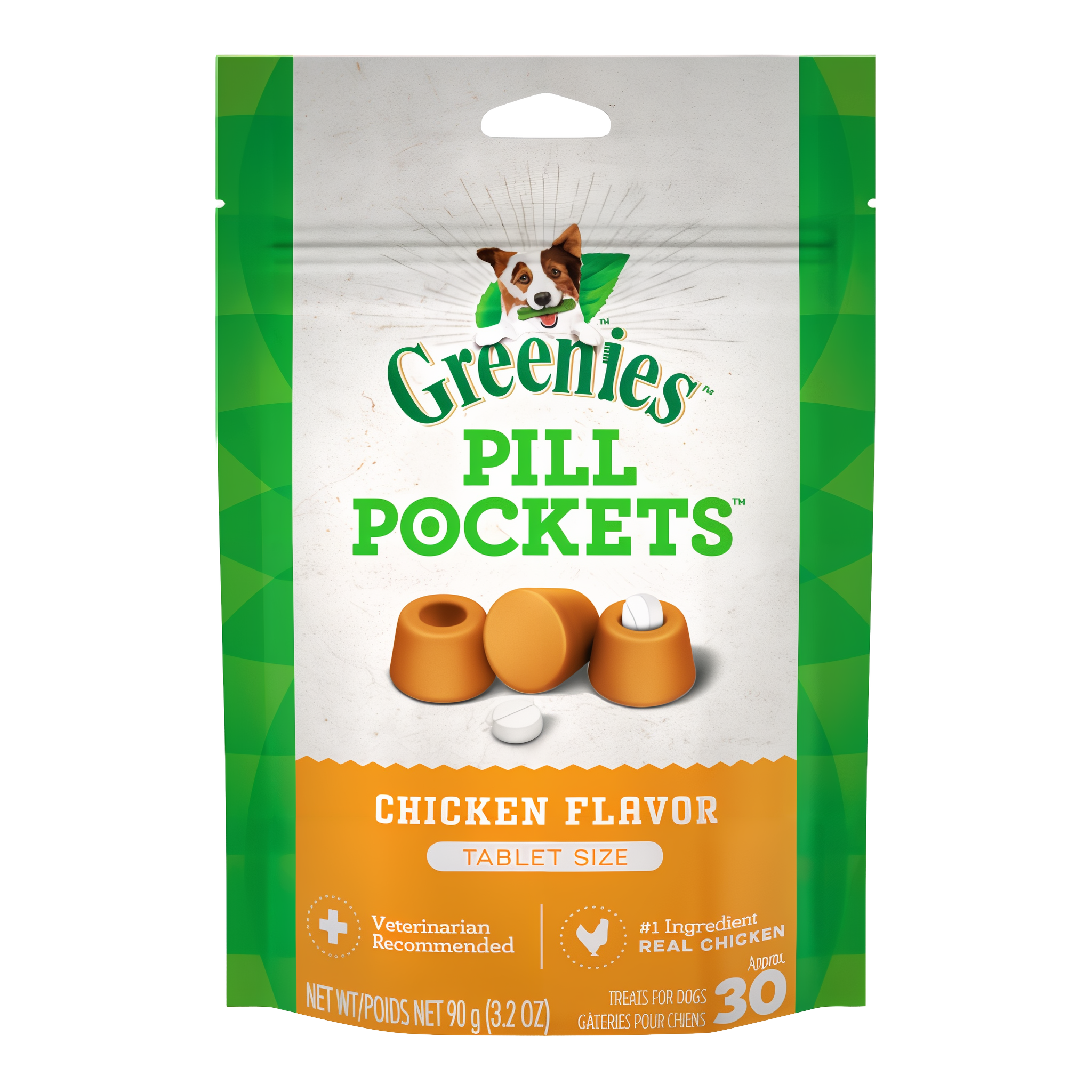 Greenies Pill Pockets Tablet Size Chicken Flavor Soft Dog Treats 3.2 OZ pack #3.2 OZ