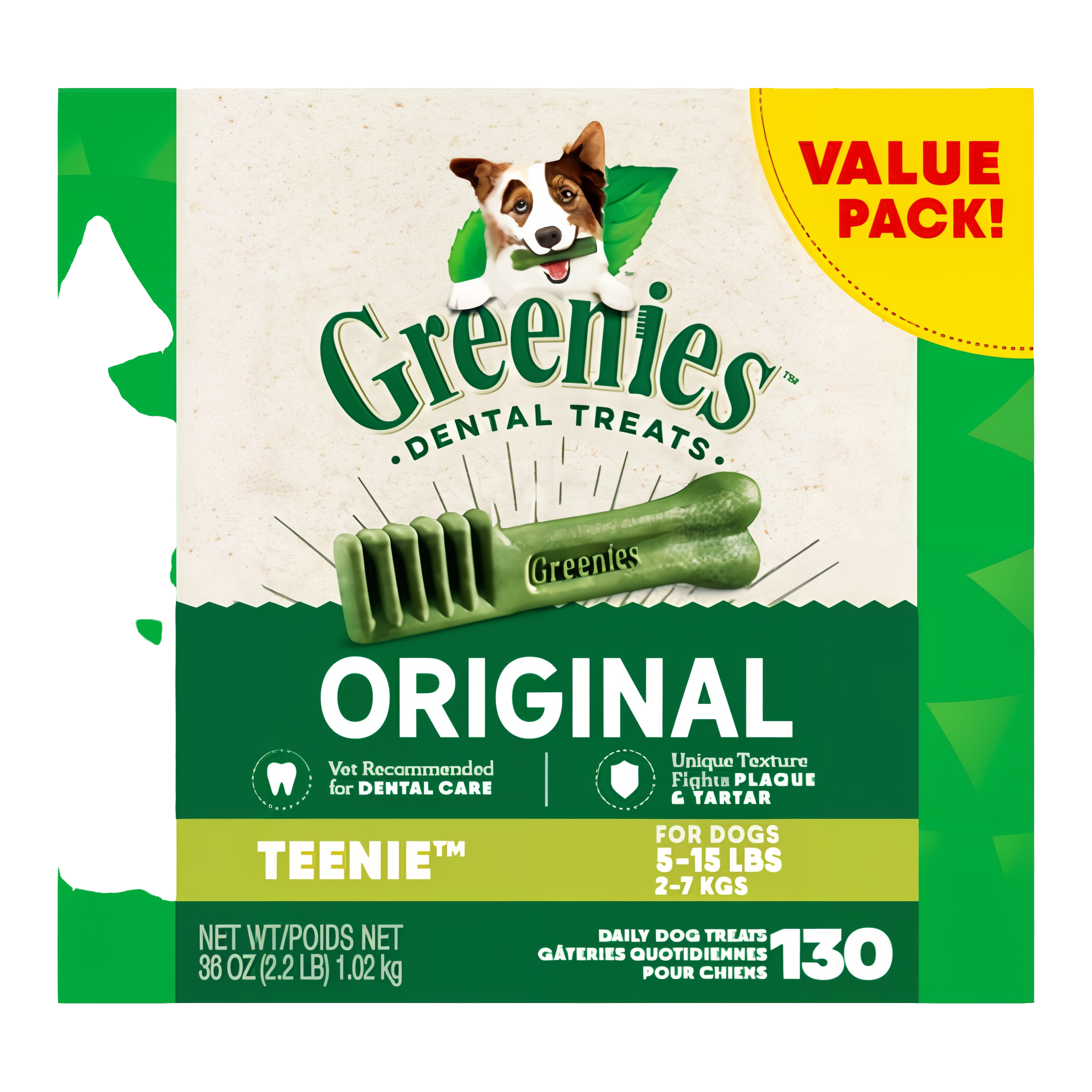 Greenies Teenie Original Chicken Flavor Chewy Dental Hard Chews Dog Treats