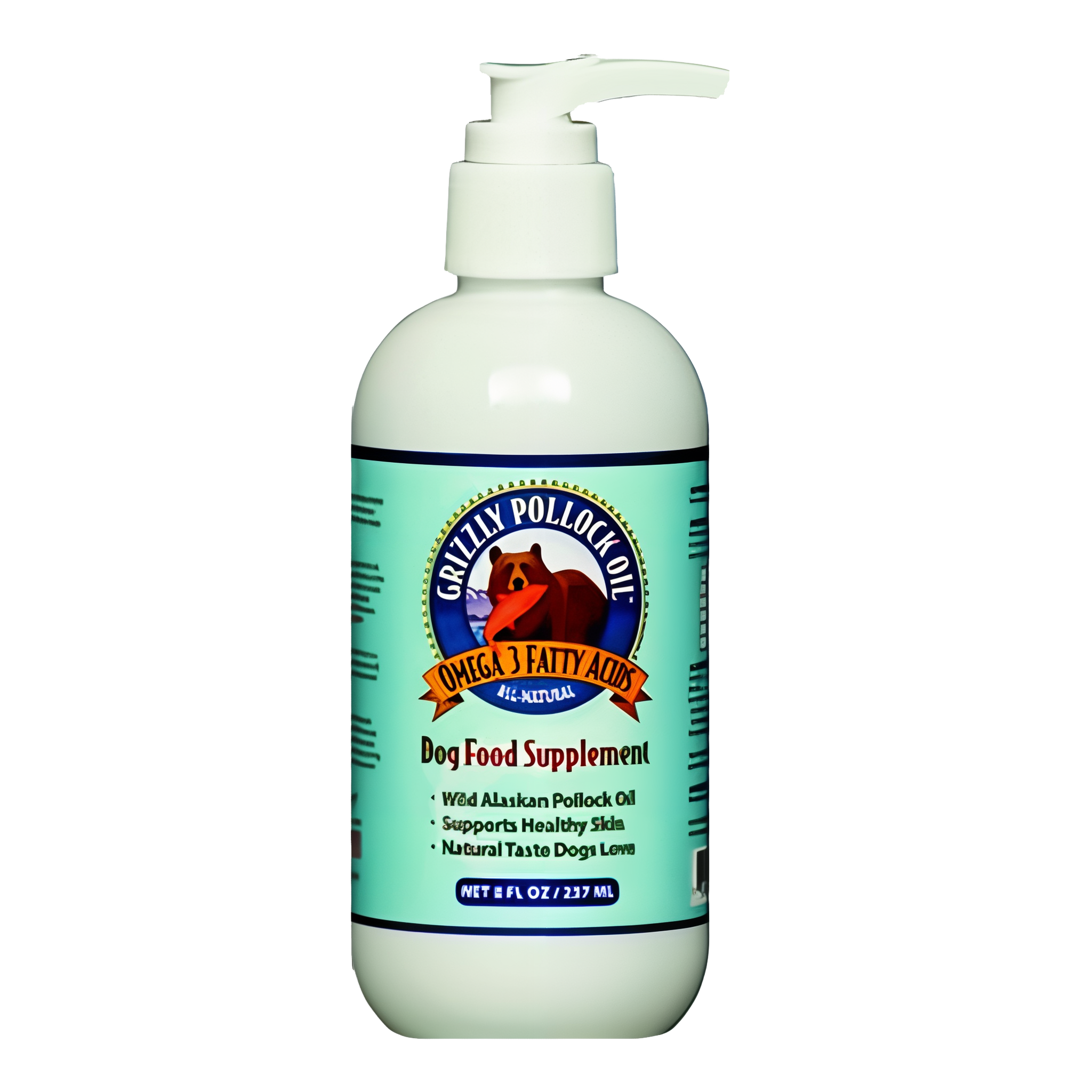 Grizzly Pollock Oil for Dogs in an 8 oz bottle