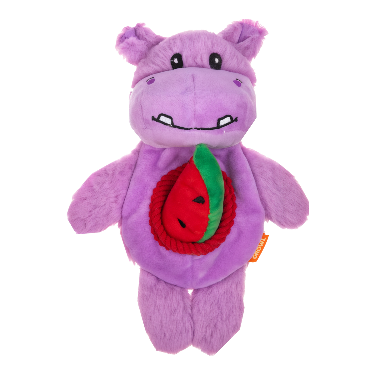 Growl Snackerz Hilda the Hippo Burrow Plush Dog Toy 9.7 in -- product image
