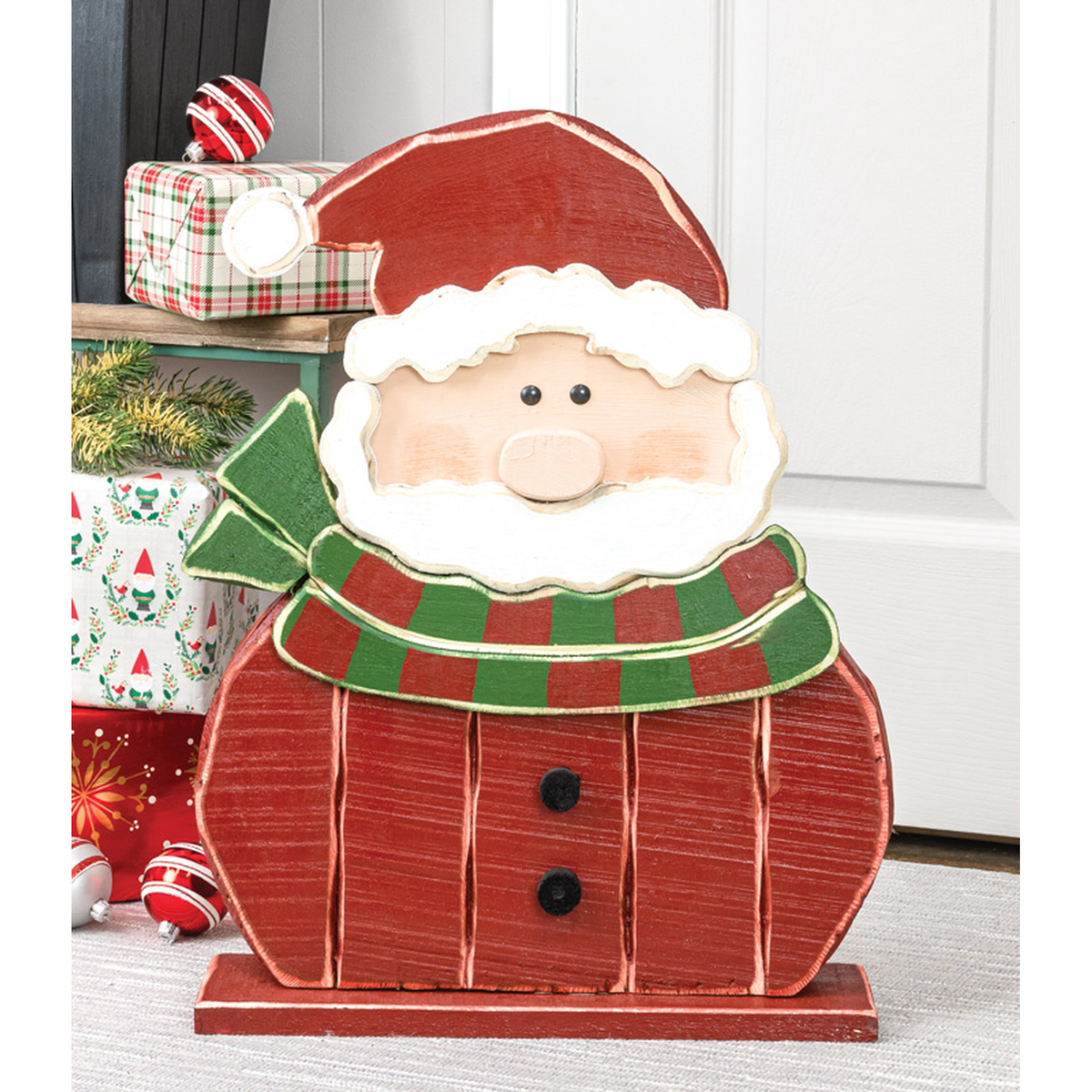 Hanna's Handiworks Wooden Santa with Scarf Stander -- lifestyle