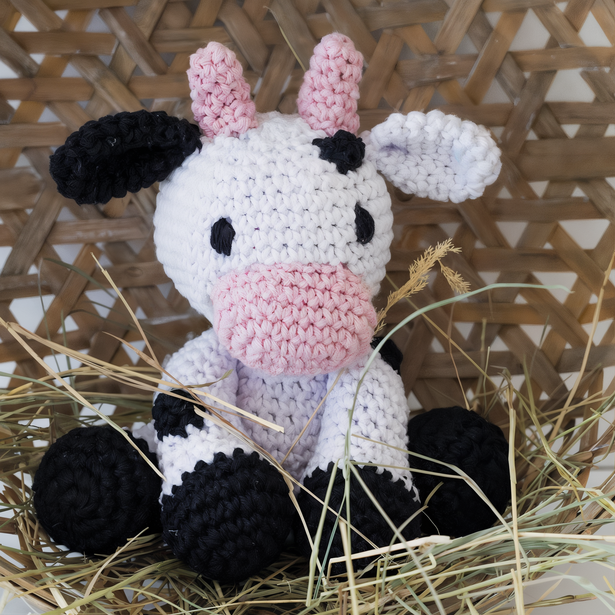 Hoooked Amigurumi DIY Kit Cow Kirby -- lifestyle