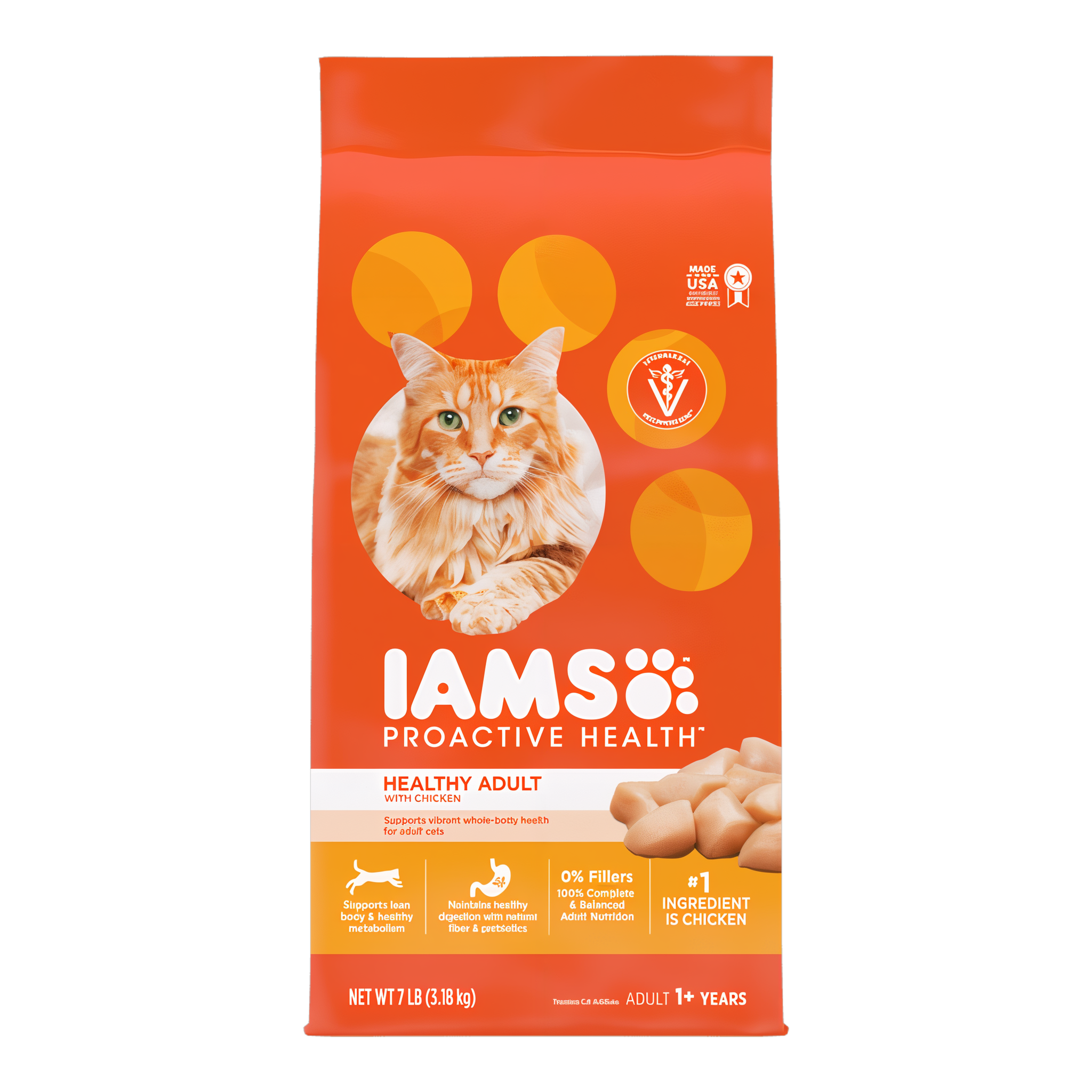 IAMS Proactive Health Healthy Adult with Chicken Dry Cat Food 7 LB bag #7 LB