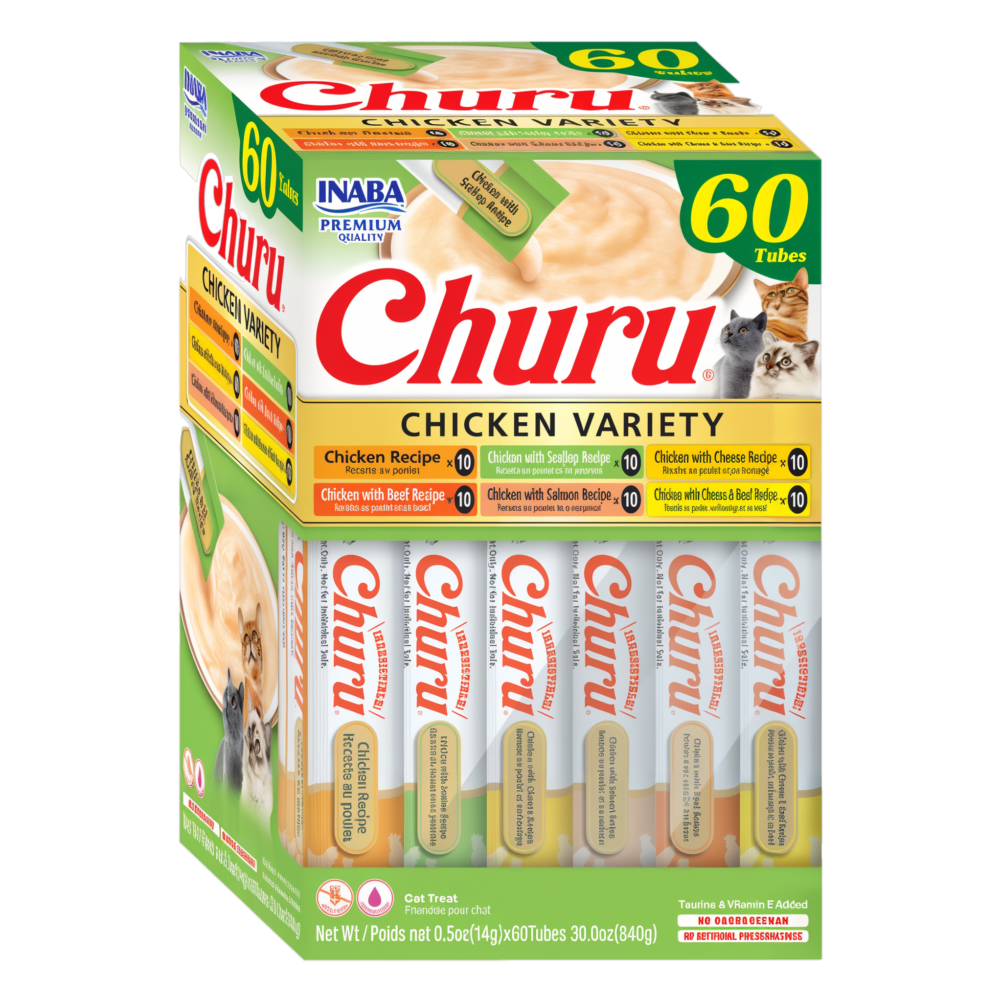 Inaba Churu Chicken Variety Box Cat Treats, 60 tubes package