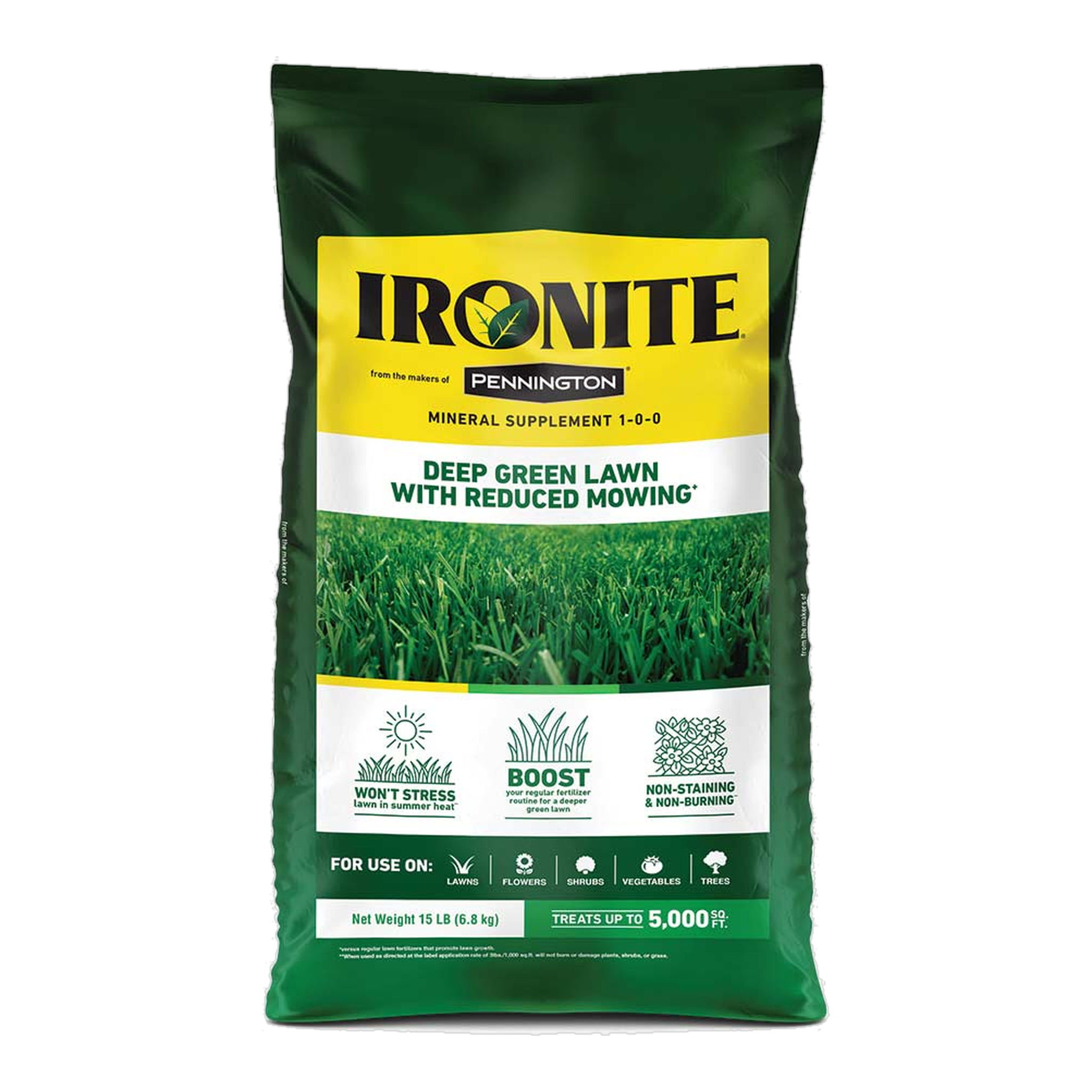 Ironite Mineral Supplement 1-0-0 by Pennington 15 lb bag, front label #15 lb