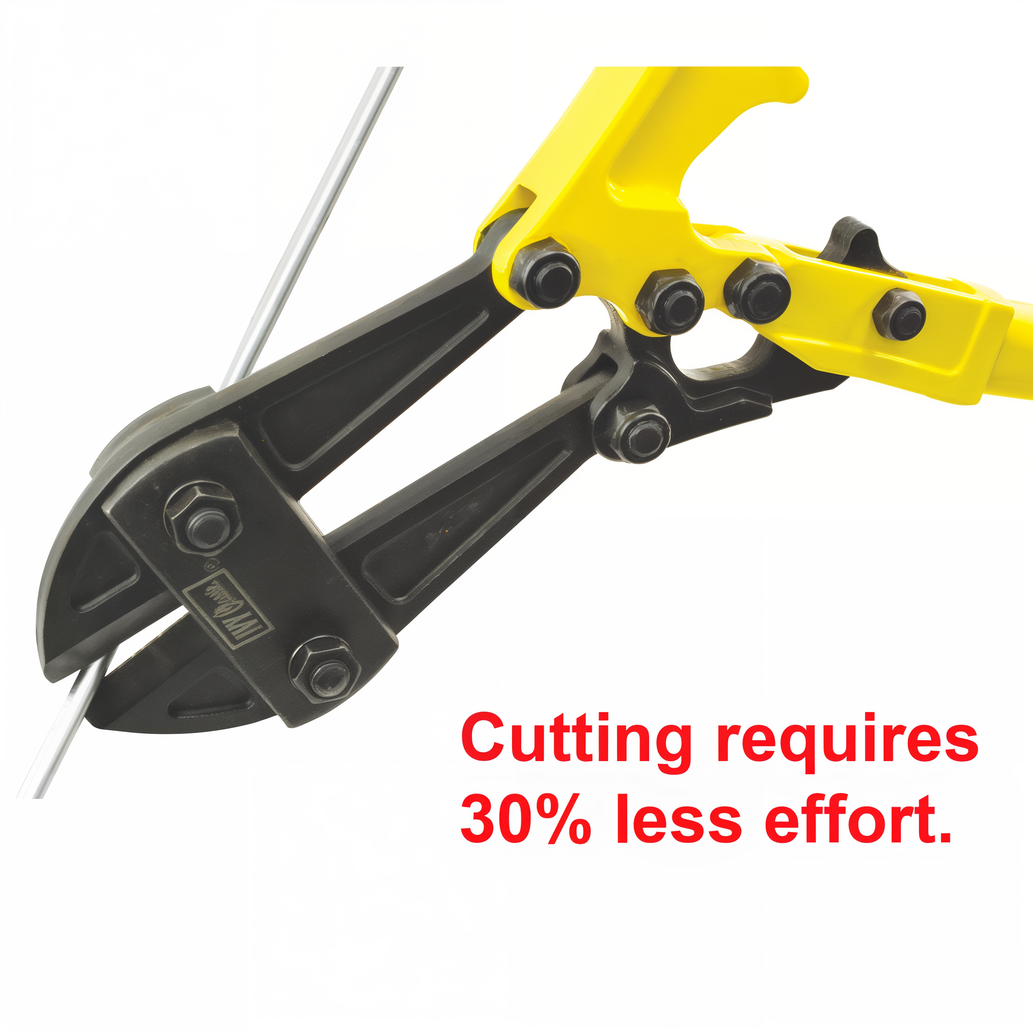 IVY Classic 24-inch Hi-Leverage Compound Bolt Cutter — diagram showing cutting requires 30 percent less effort with hi-leverage compound action