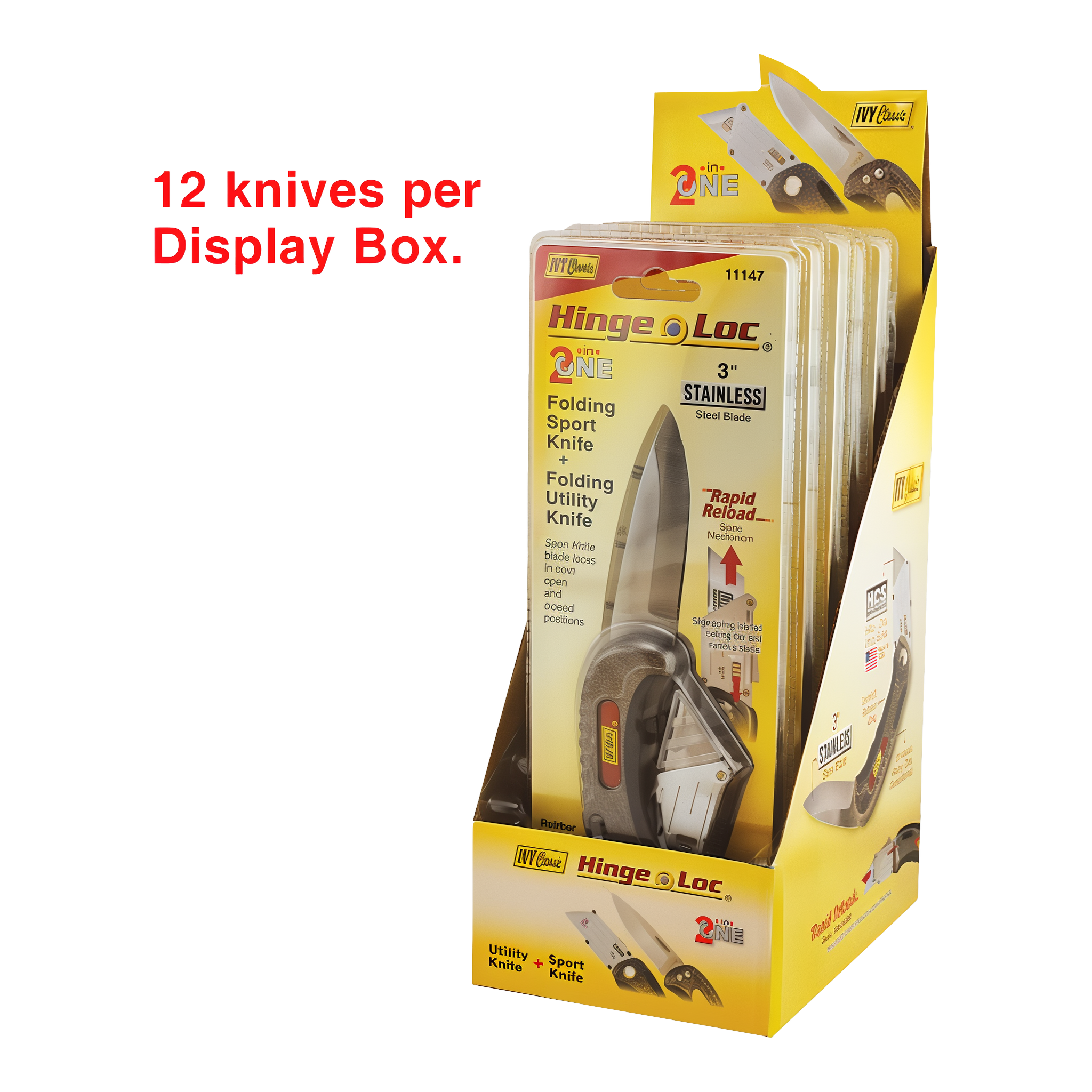 IVY Classic Hinge-Loc Rapid Reload clip-back utility blade swap detail