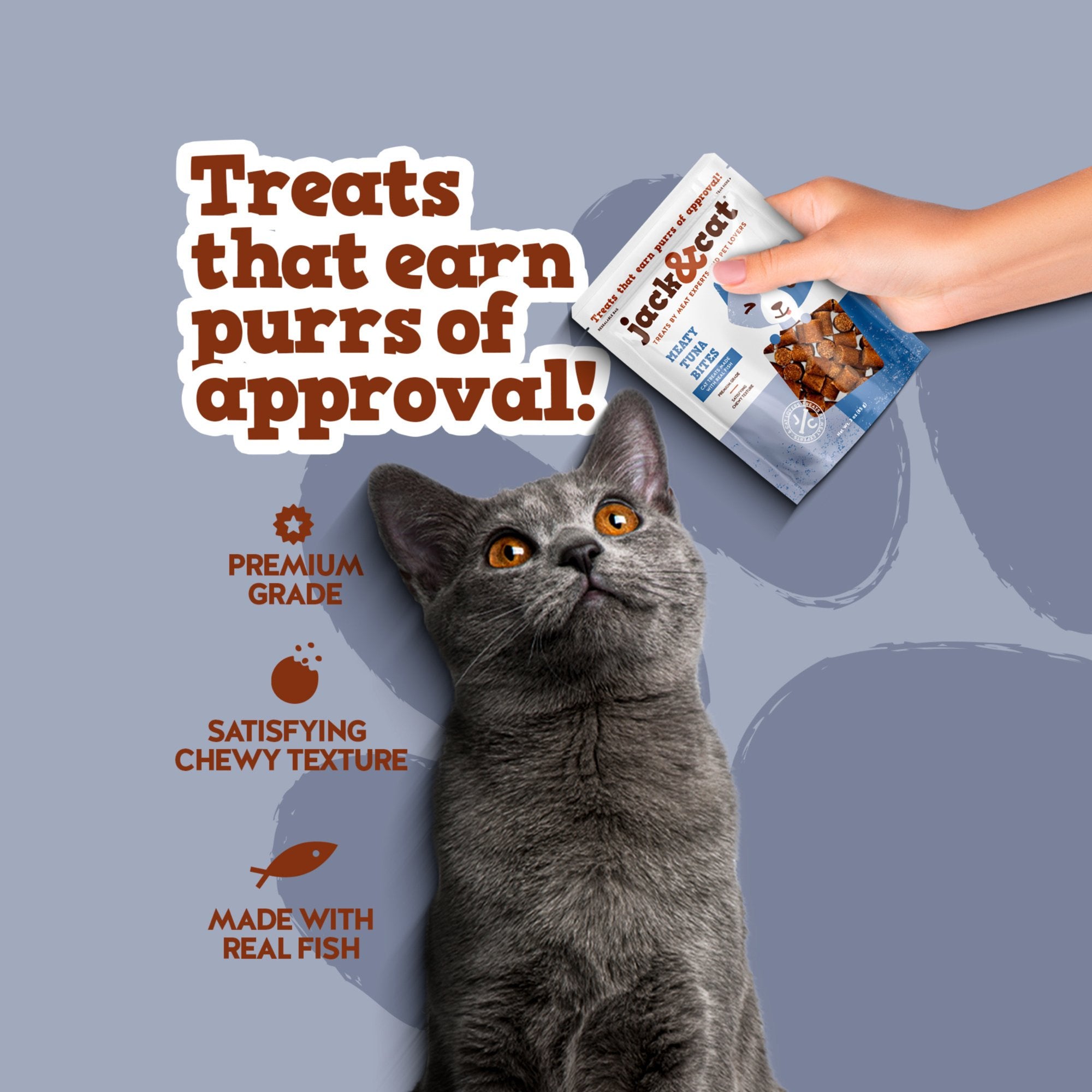 Premium grade soft and chewy tuna treats made with real fish
