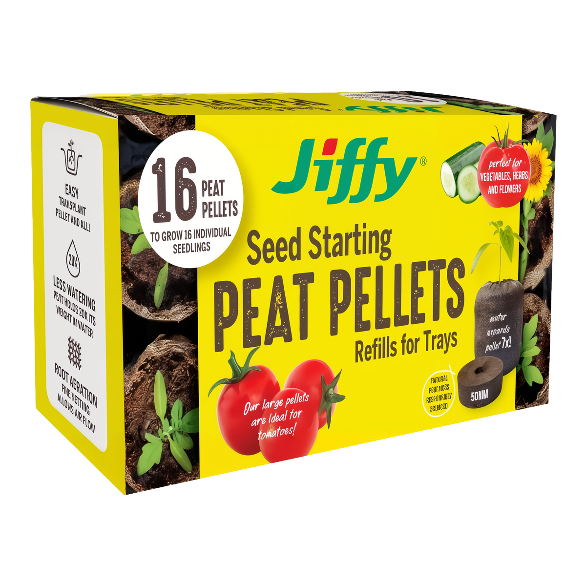 Jiffy Seed Starting 50mm Peat Pellet Refills 16 Pack -- product image