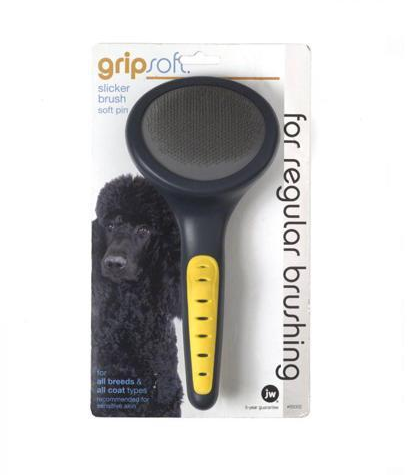 JW Pet Slicker Brush with Soft Pins for large dogs.