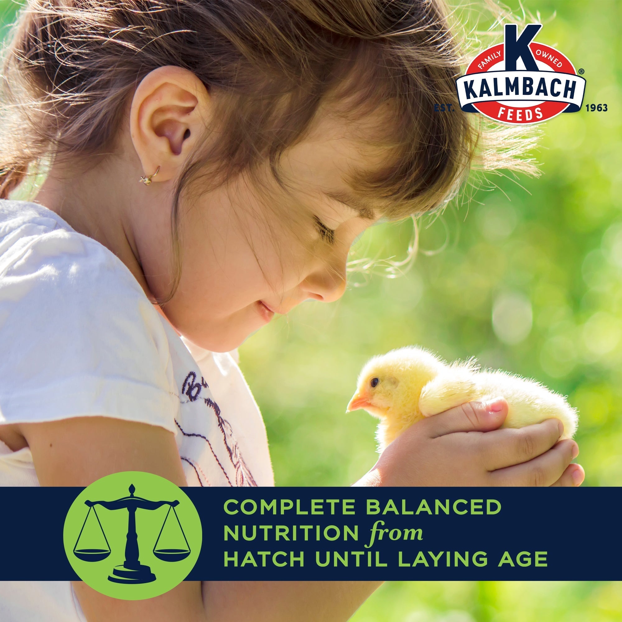 Complete balanced nutrition from hatch until laying age