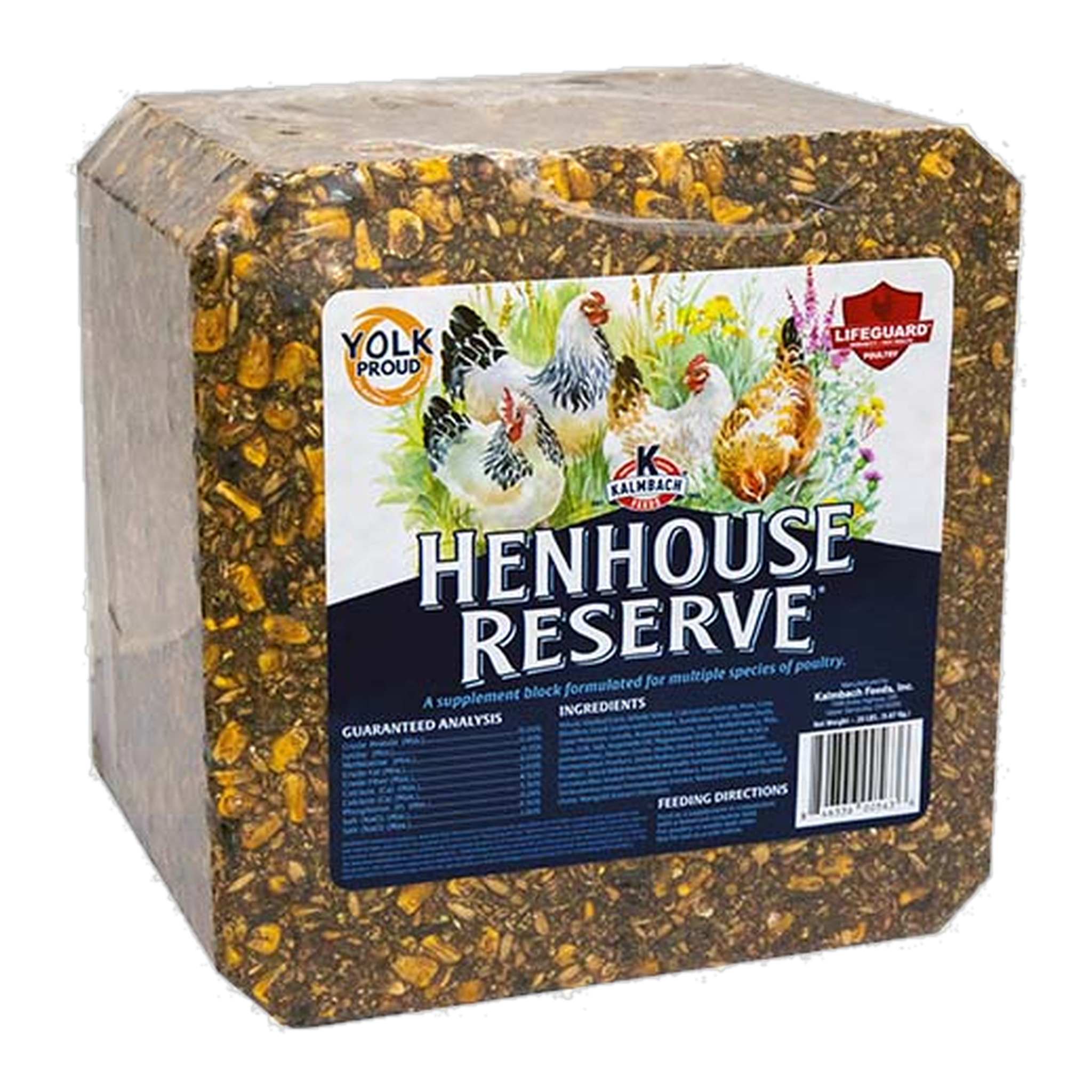 Kalmbach Feeds Henhouse Reserve Supplement Block 20 lb front #20 lb