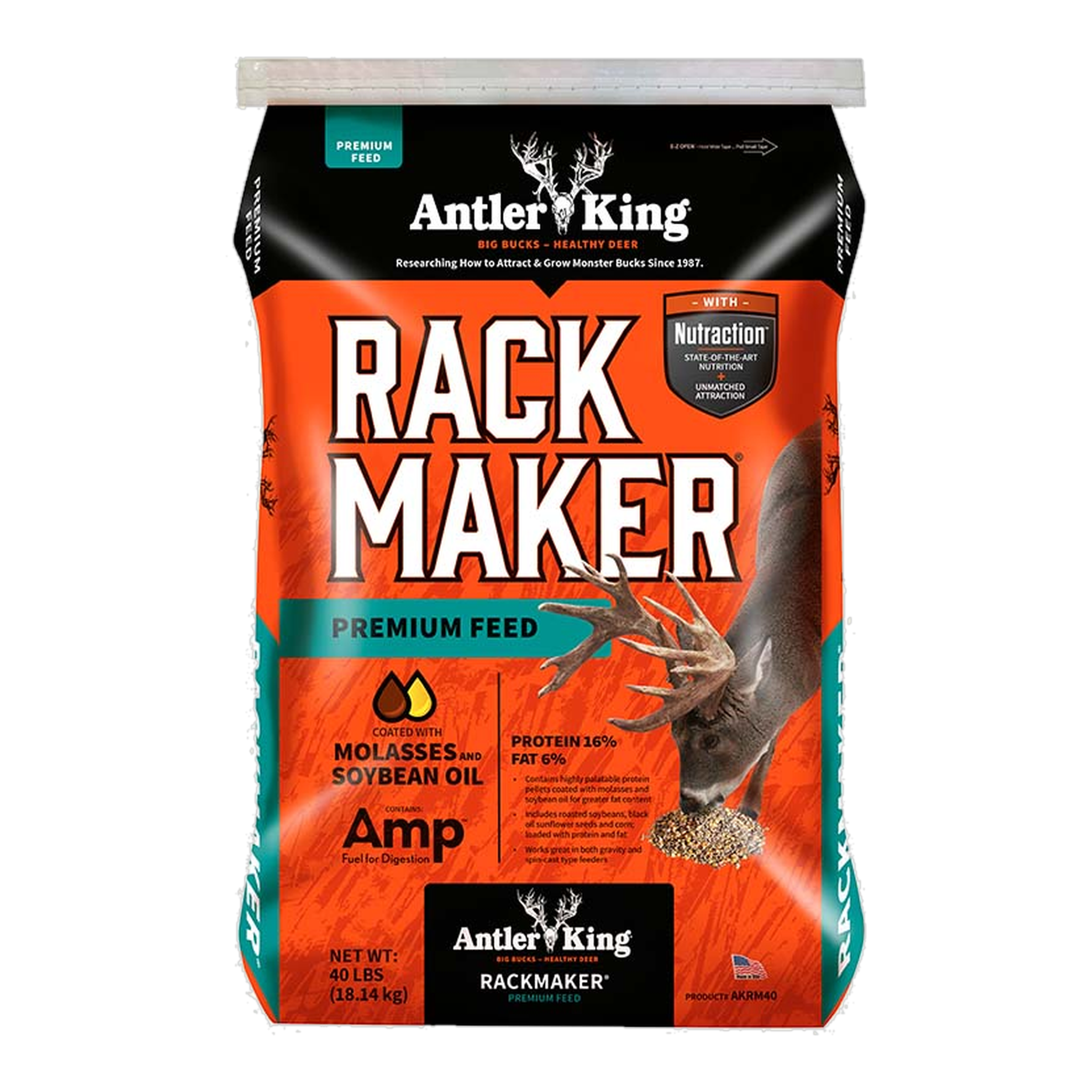 Kalmbach Feeds Antler King Rack Maker Textured Deer Feed 40 lb bag front
