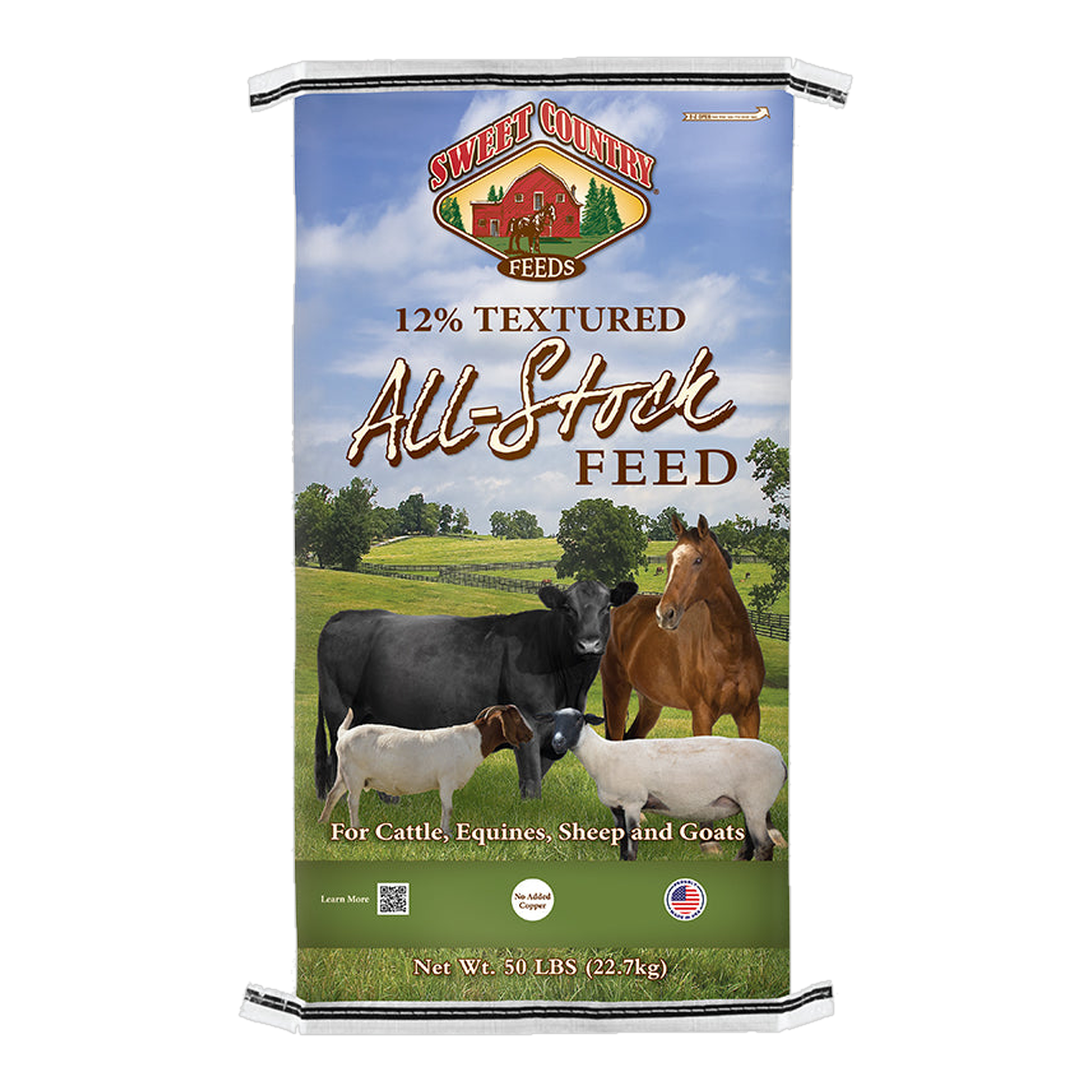 Kalmbach Feeds Sweet Country 12% All Stock Sweet Feed 50 lb bag front #50 lb