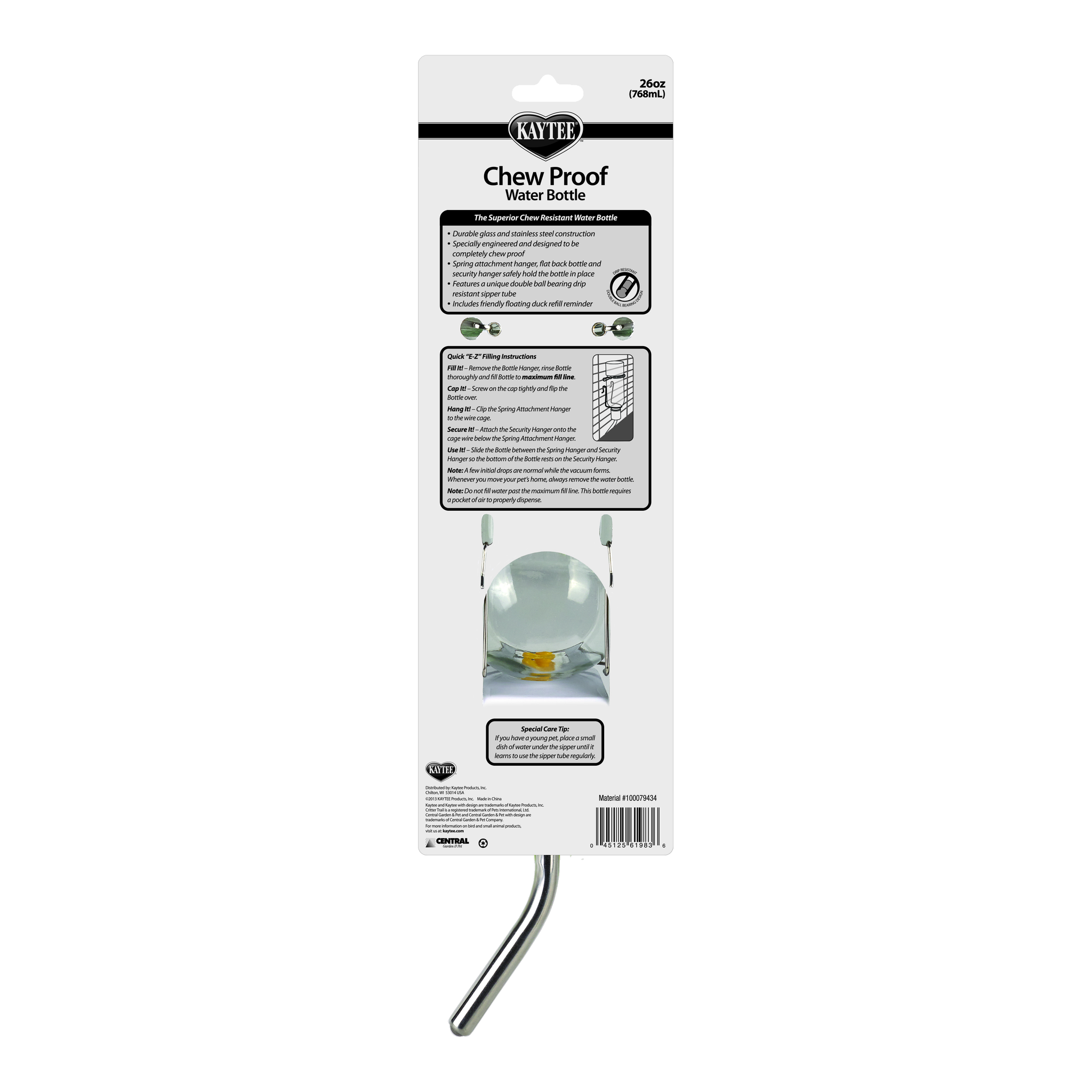 Kaytee Chew-Proof Water Bottle package back