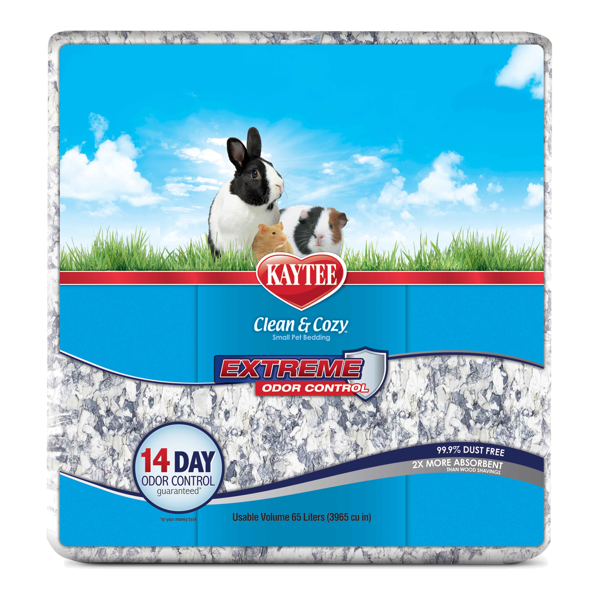 Kaytee Clean & Cozy Extreme Odor Control Bedding, 65 Liters package front #65 Liters