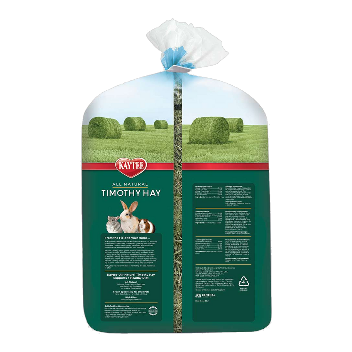 Kaytee Timothy Hay, 96 Ounce package back