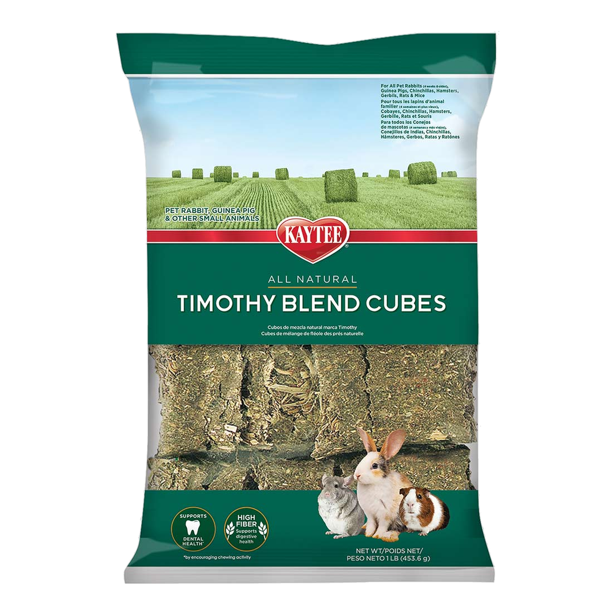 Kaytee Timothy Hay Blend Cubes, 1 Pound package front
