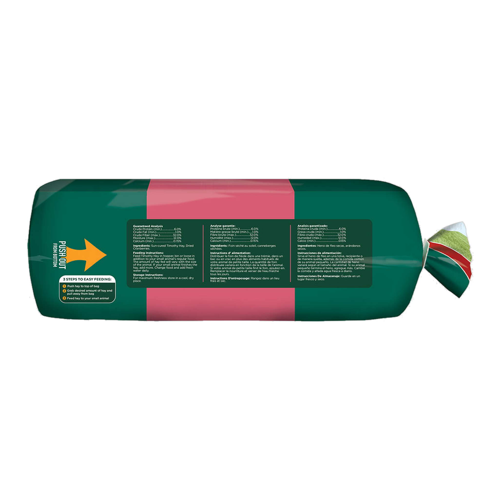 Kaytee Timothy Hay Plus Cranberries, 24 Ounce package bottom