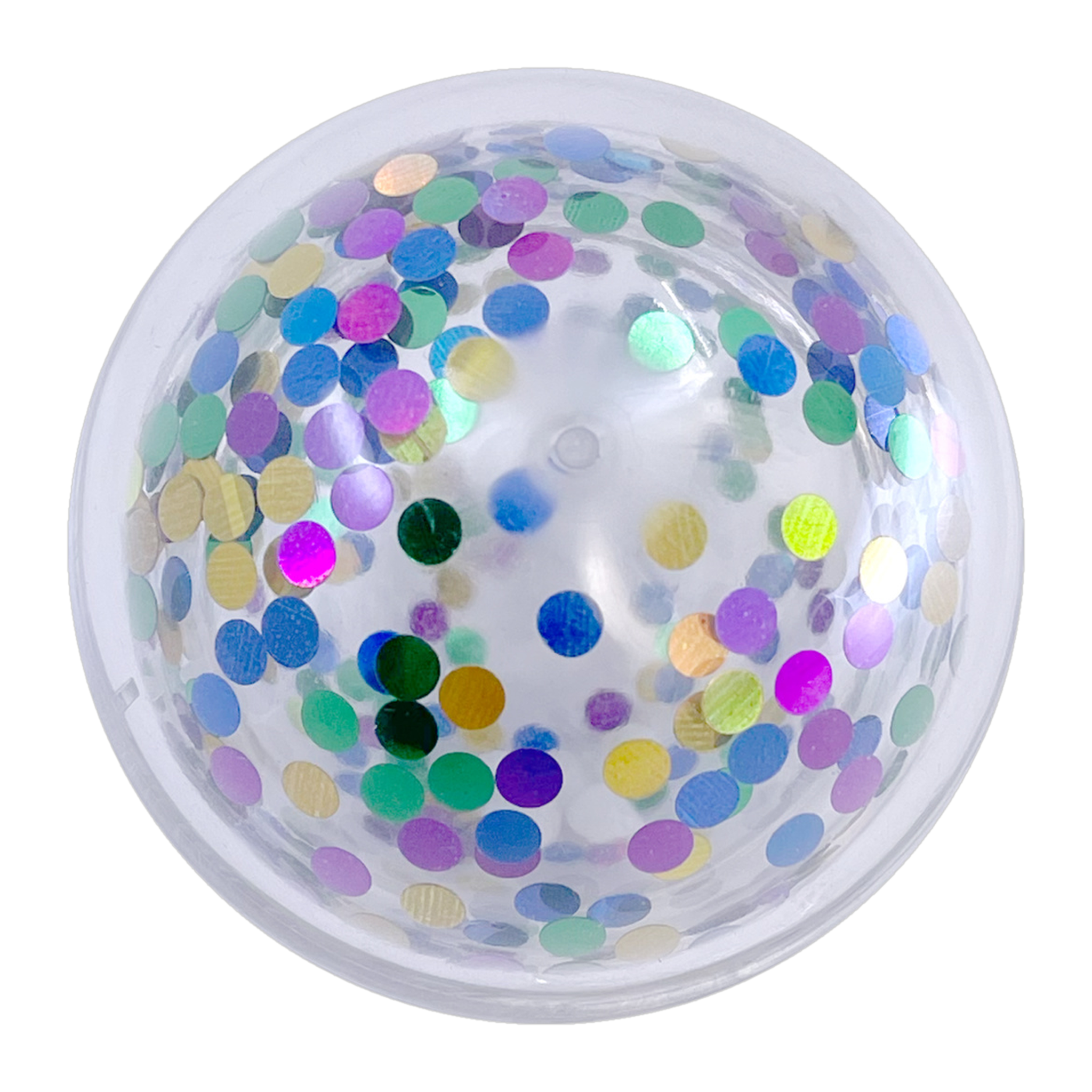 KONG Active Confetti Ball translucent cat toy filled with multicolor confetti