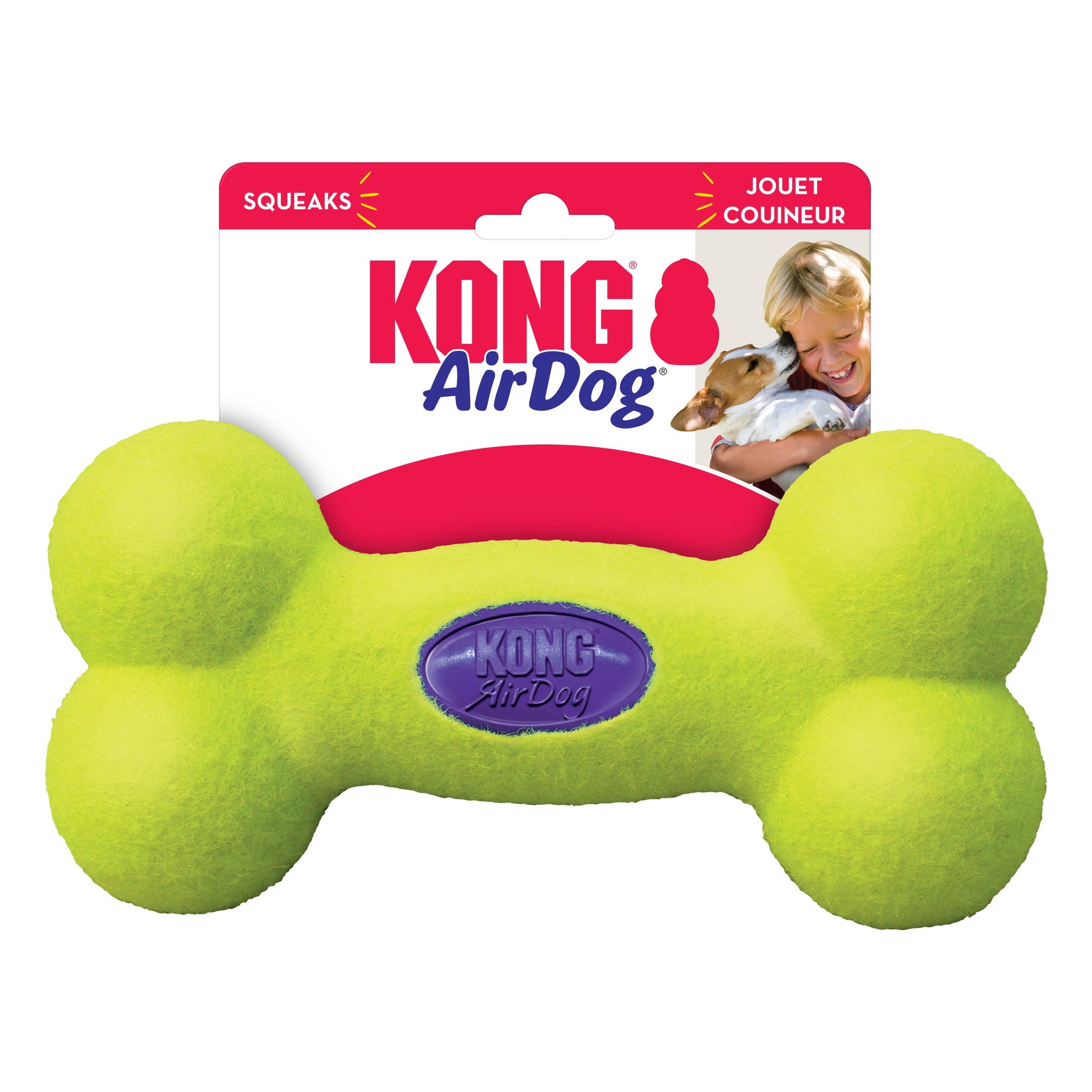 KONG AirDog Squeaker Bone Dog Toy in retail packaging