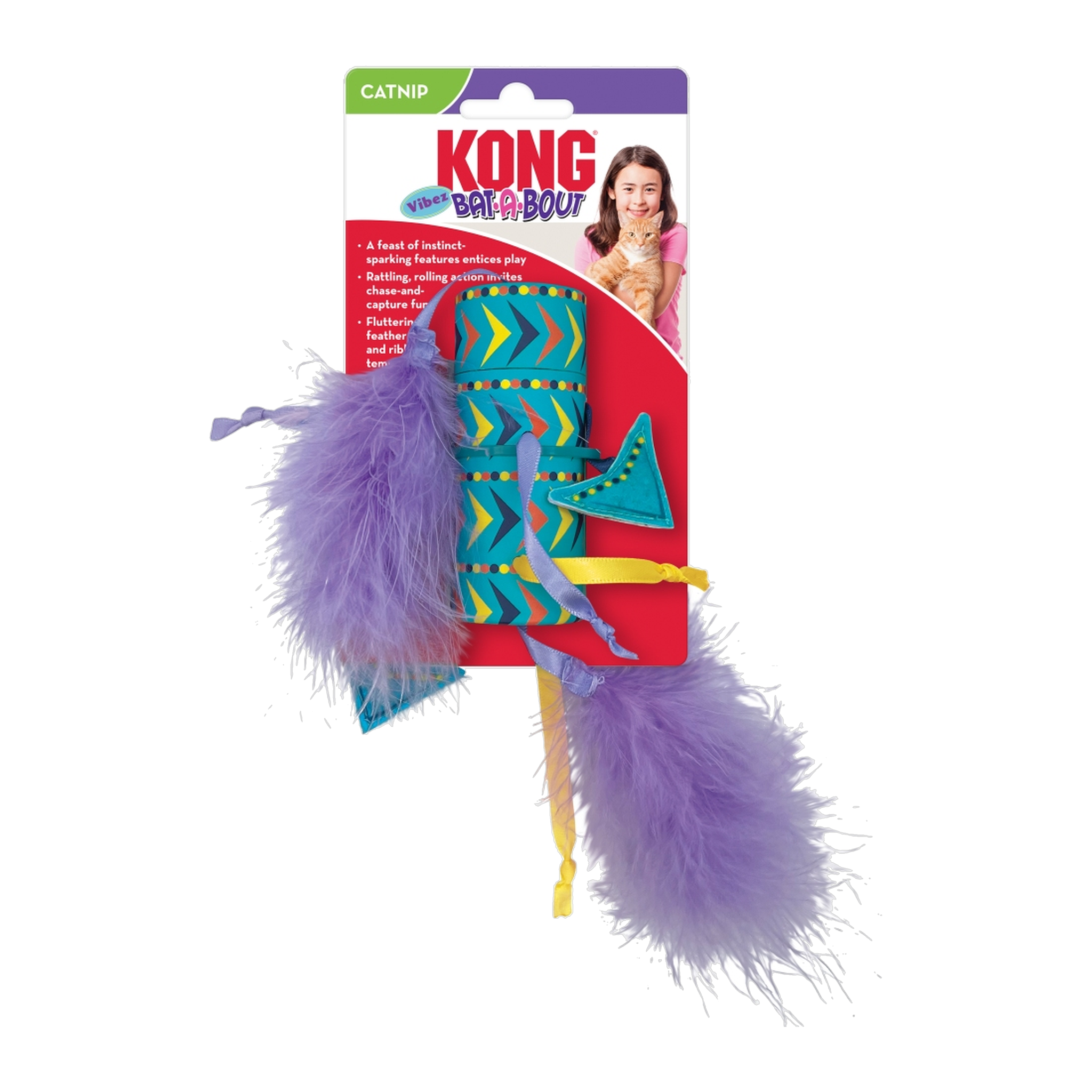 KONG Bat-A-Bout Vibez Roller cat toy in retail packaging