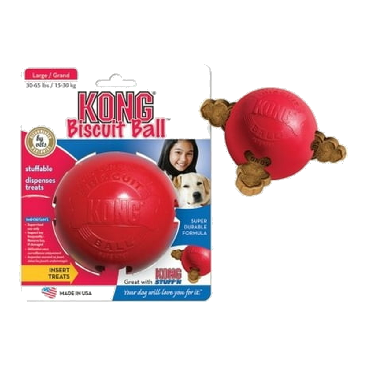 KONG Biscuit Ball Dog Toy LARGE