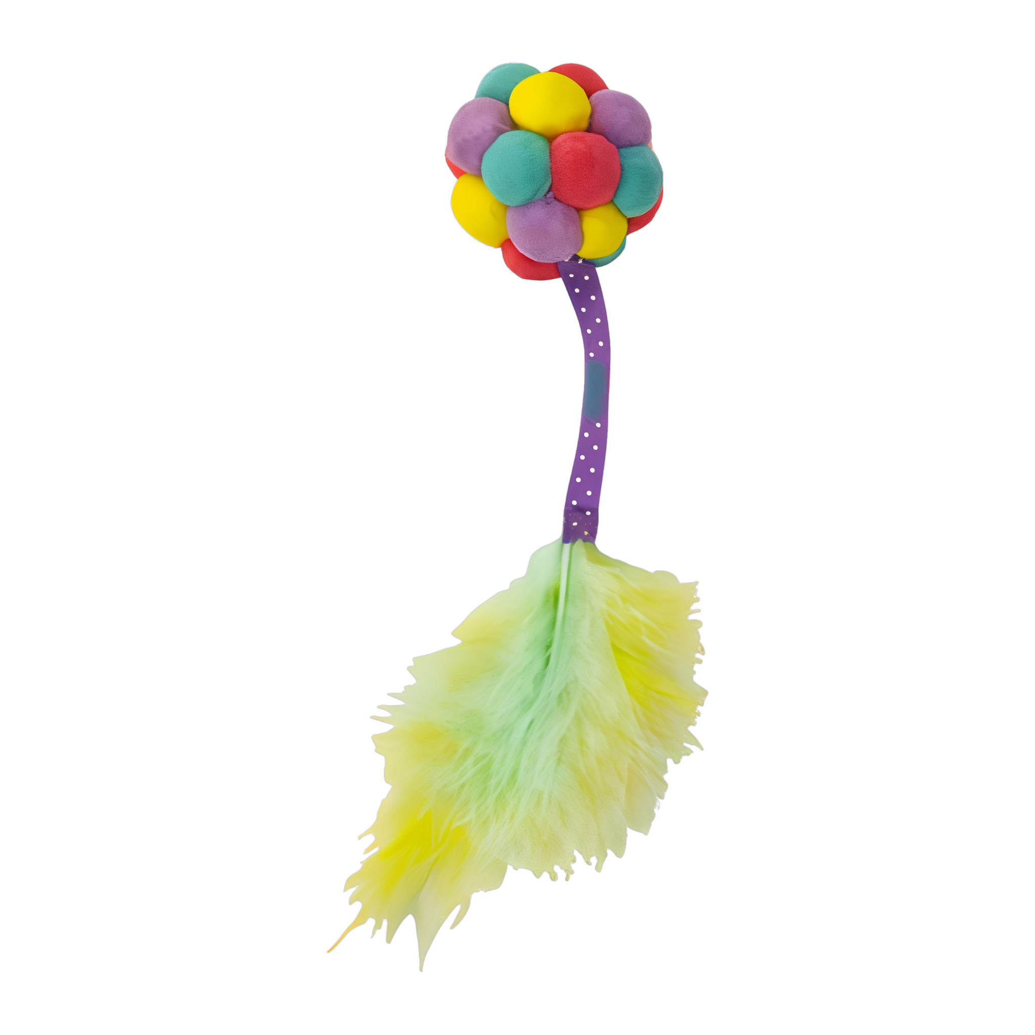 KONG Cat Active Bubble Ball in purple and yellow assorted colorway