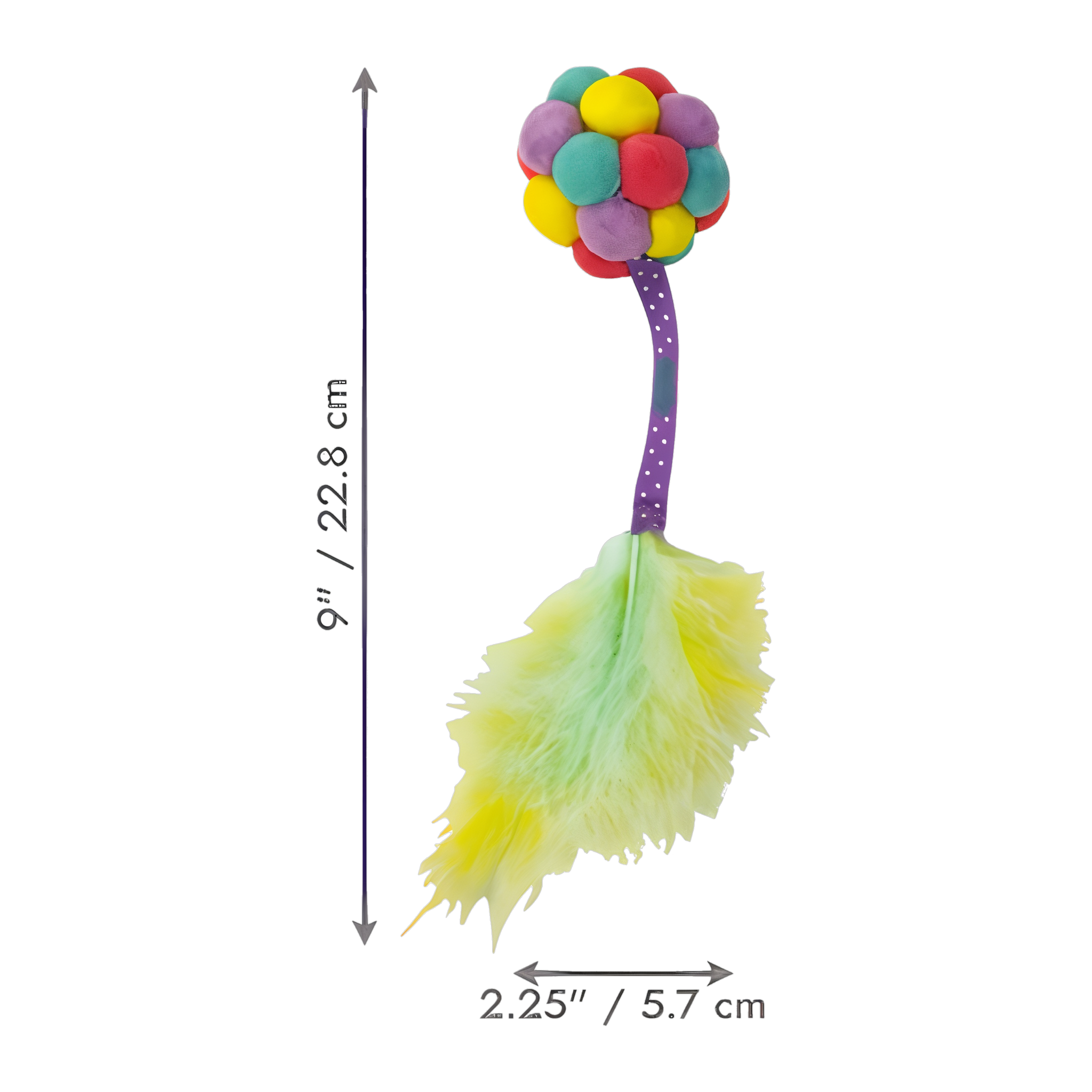 KONG Cat Active Bubble Ball dimensions 2.25 by 9 inches