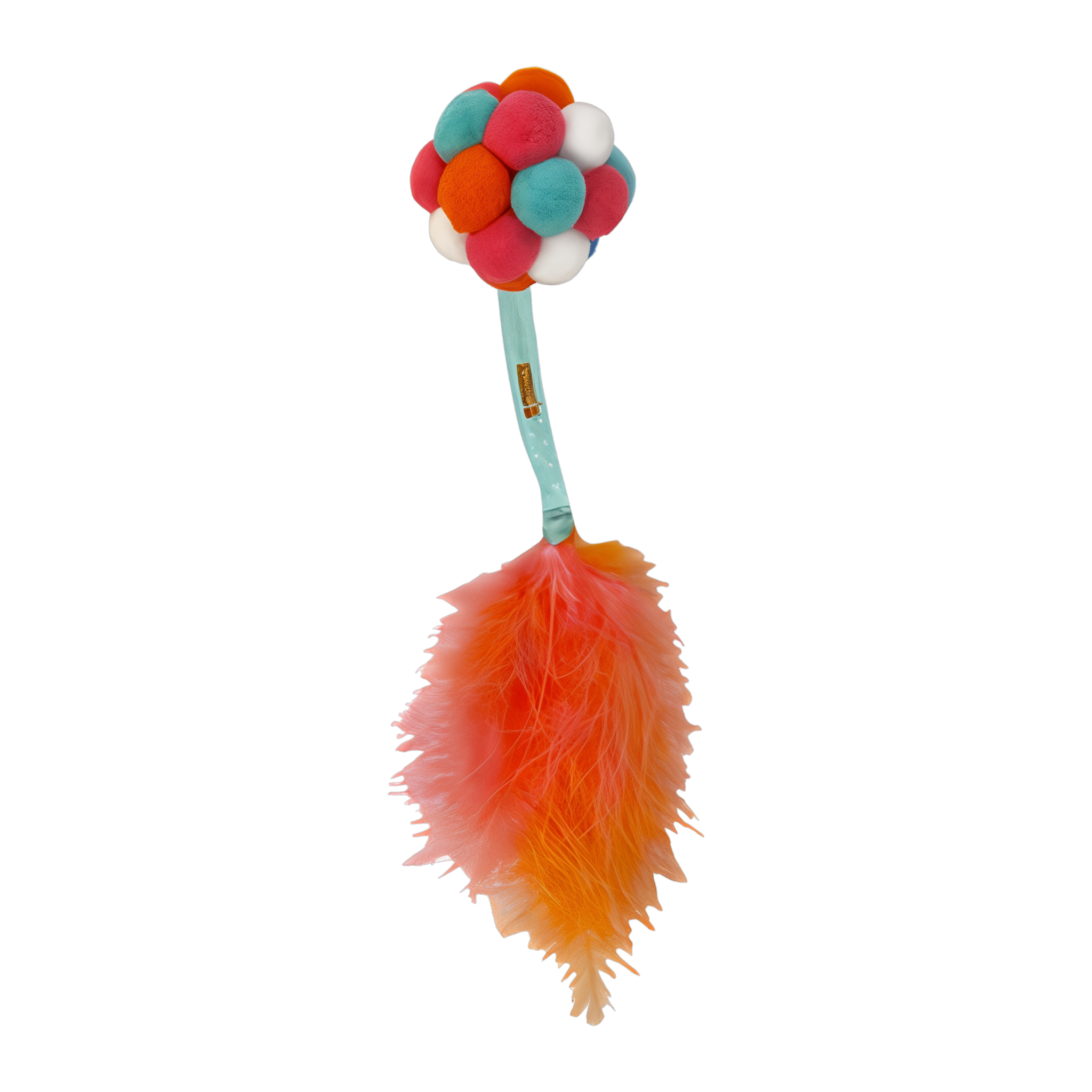 KONG Cat Active Bubble Ball pom-pom cat toy with feather tail