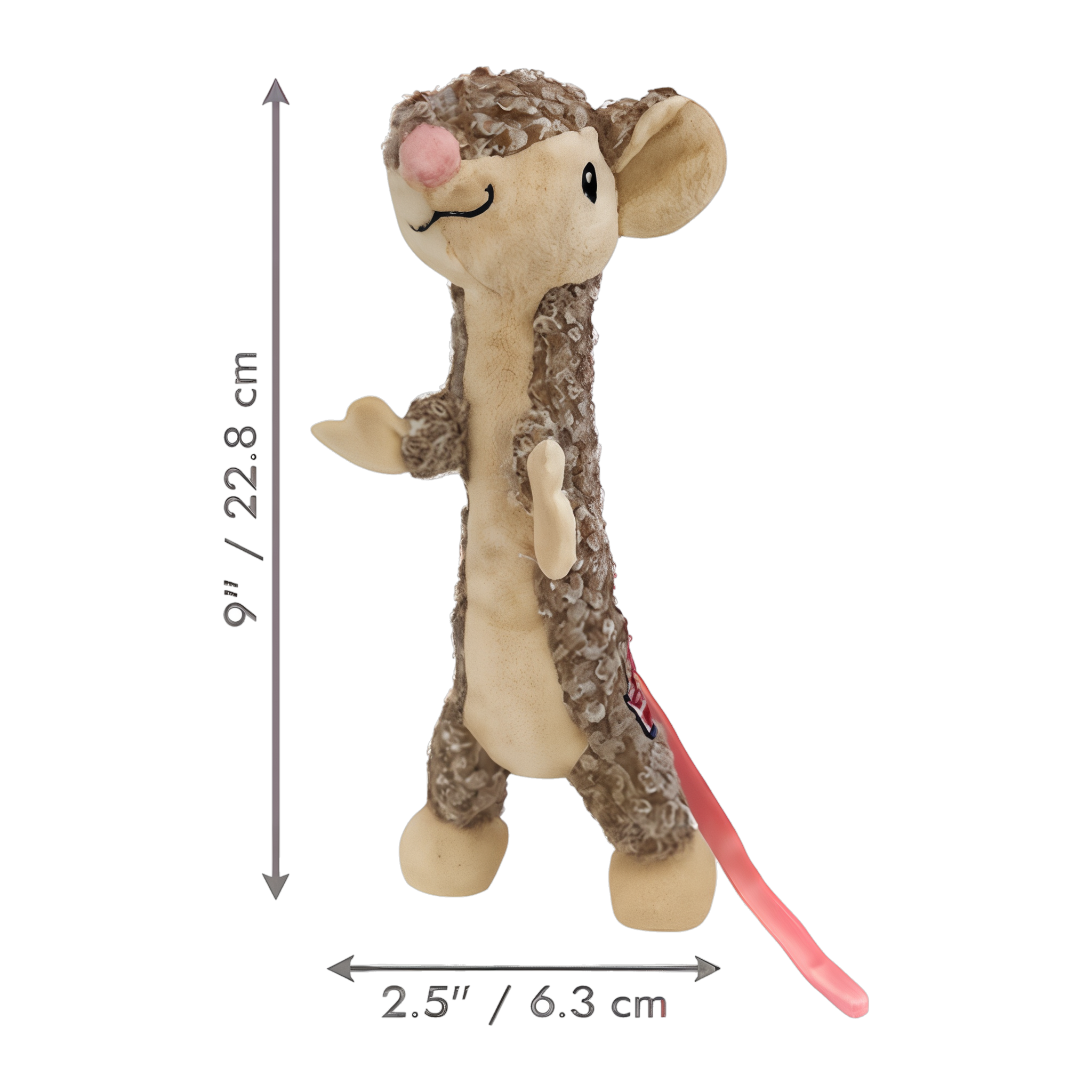 KONG Cat Luvs Mouse cat toy dimensions 9 in by 2.5 in