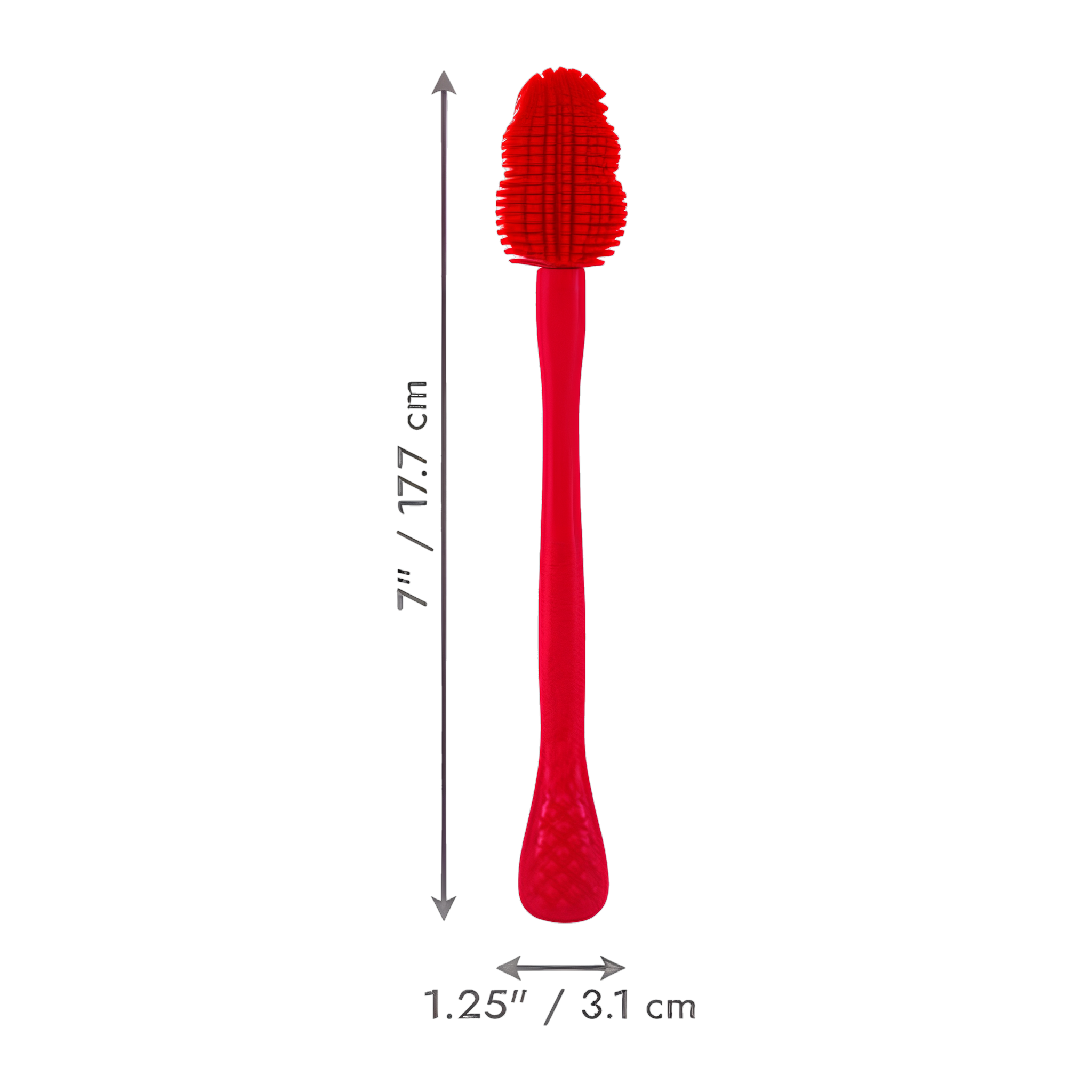 KONG Cleaning Brush dimensions: 7 inches long, 1.25 inches wide