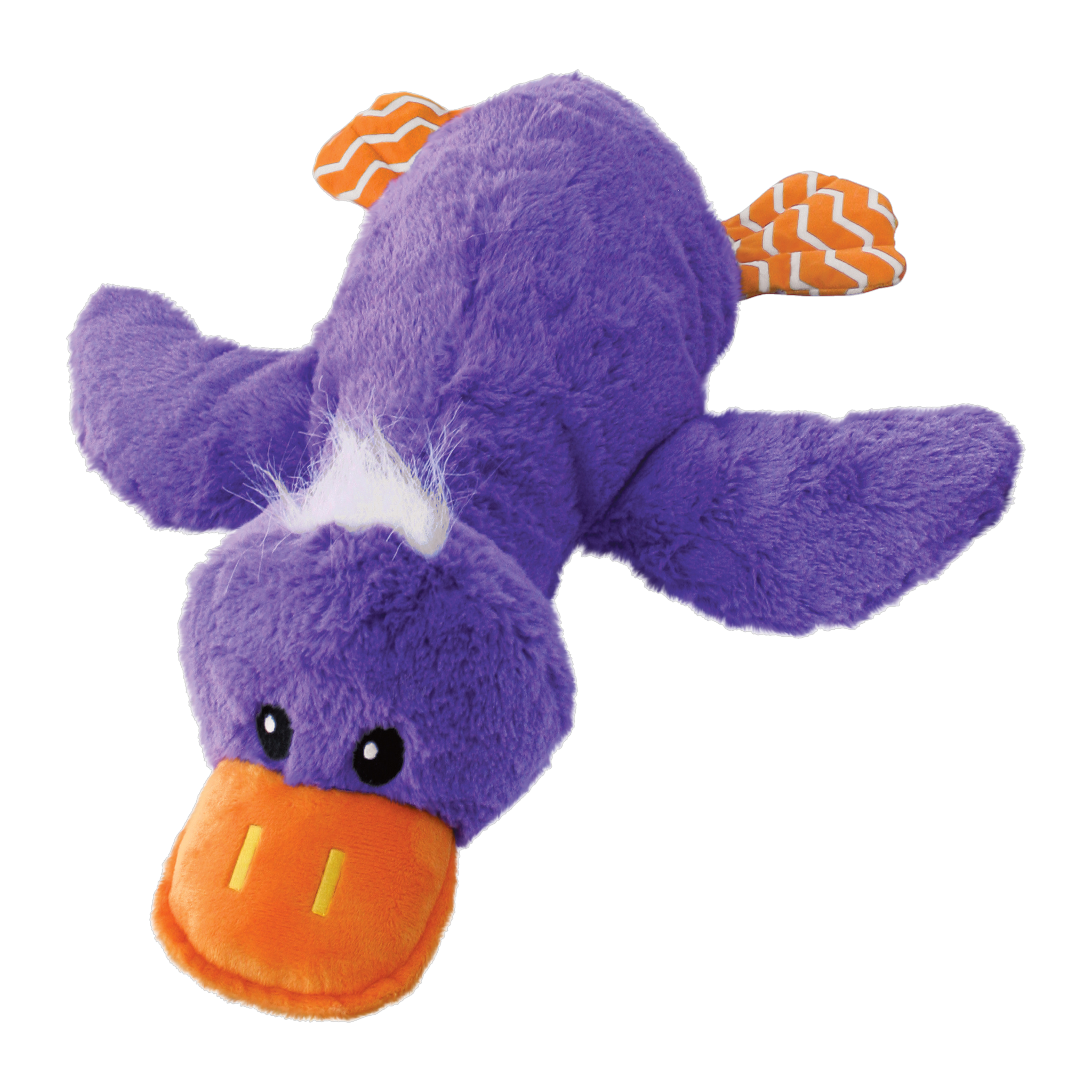 KONG Comfort Jumbo Duck Dog Toy purple plush duck front view