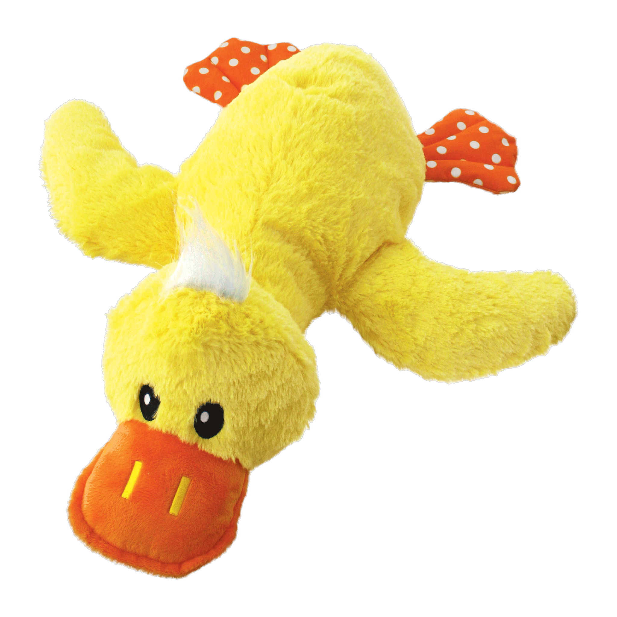 KONG Comfort Jumbo Duck Dog Toy yellow plush duck front view