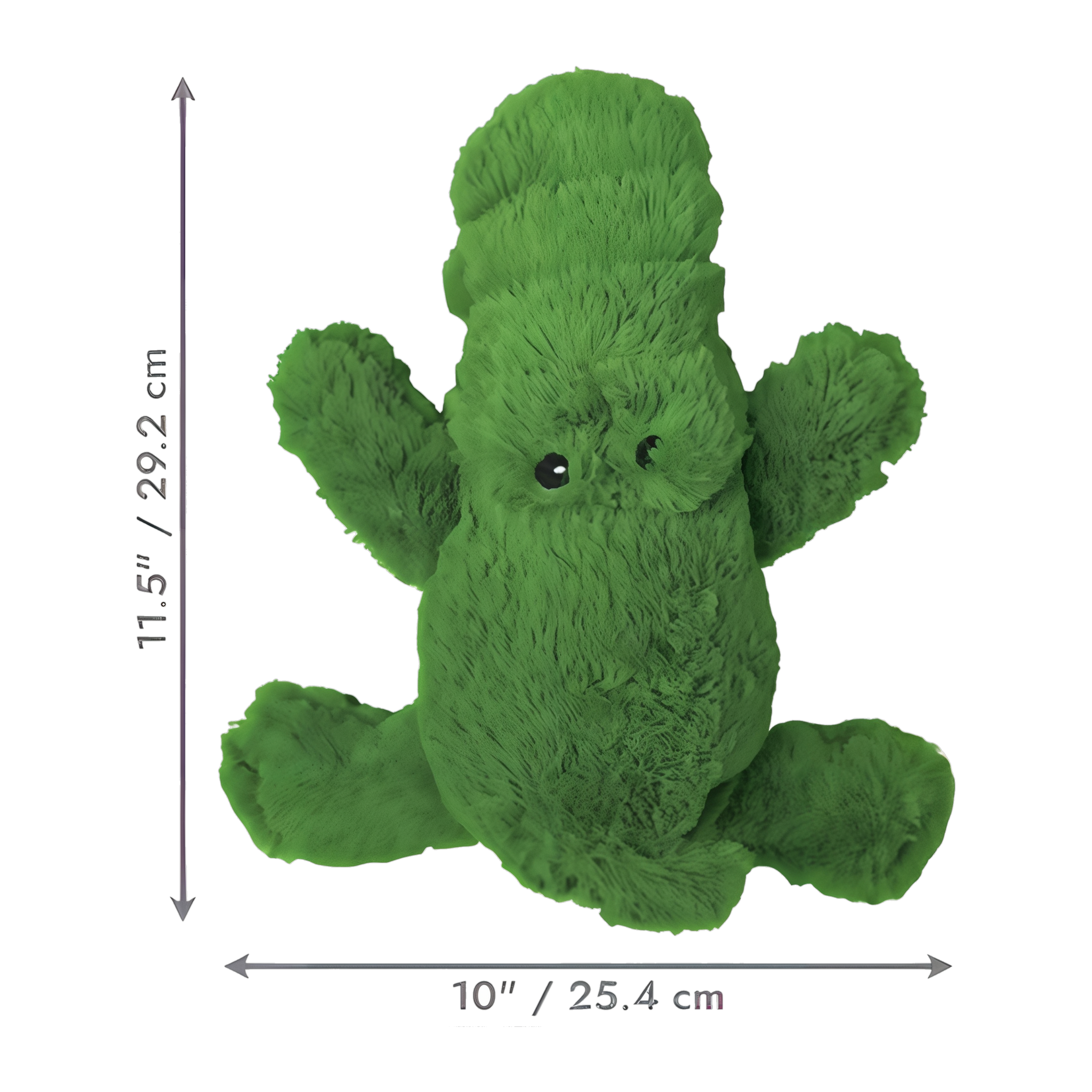 KONG Cozie Ali Alligator dog toy dimensions 10 by 11.5 inches