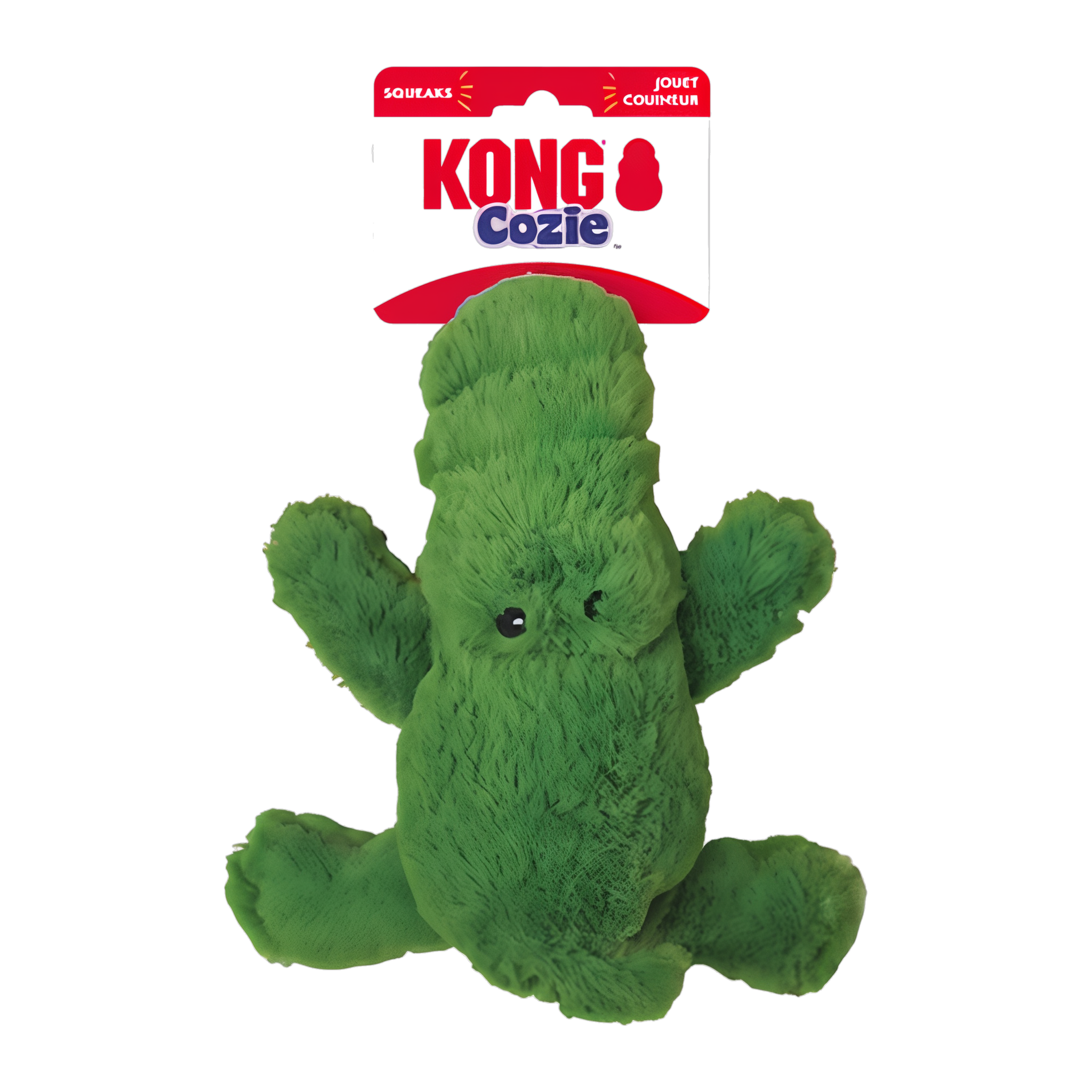 KONG Cozie Ali Alligator dog toy in retail packaging