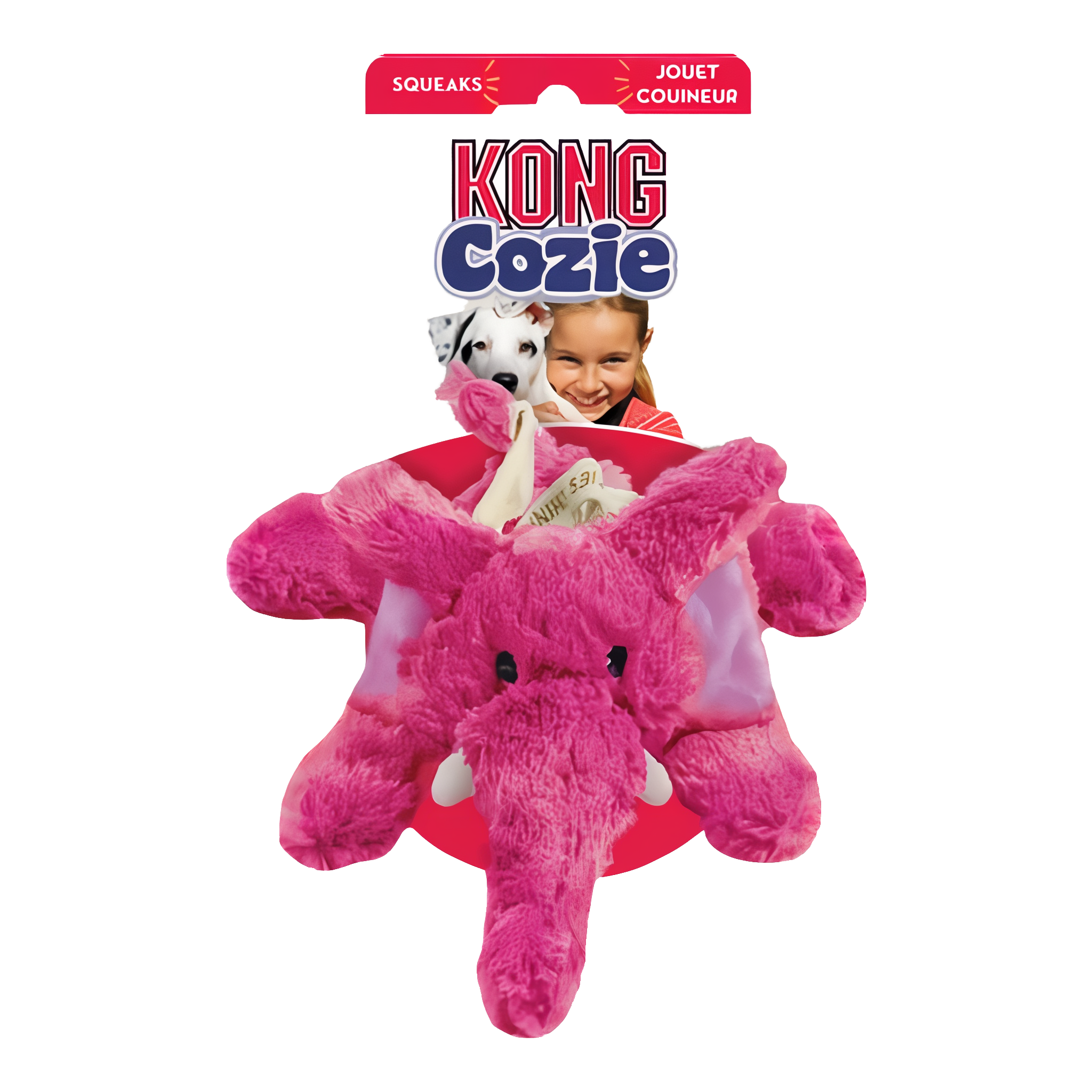 KONG Cozie Elmer Elephant Dog Toy retail packaging
