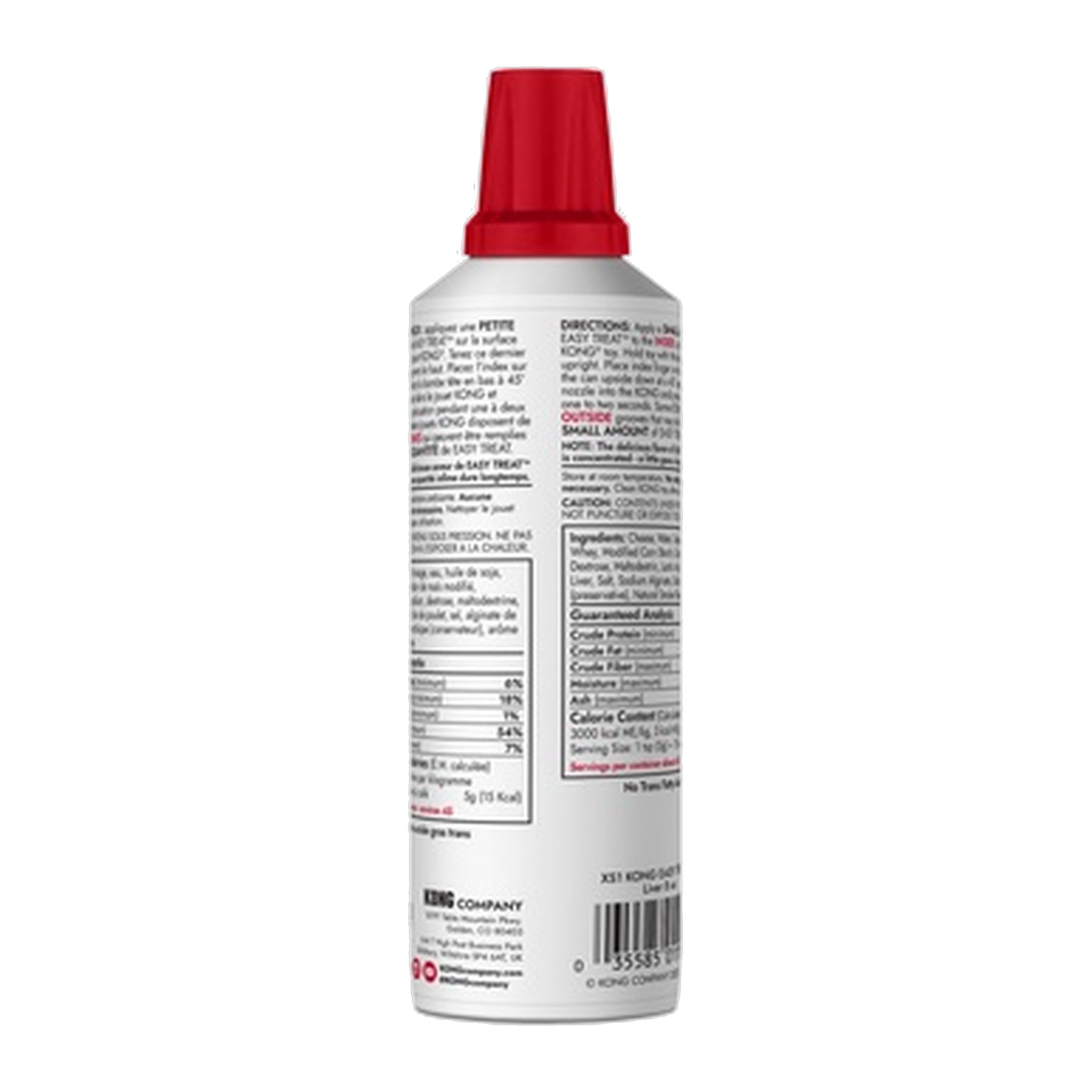 Back of the KONG Easy Treat Liver Flavor can with directions