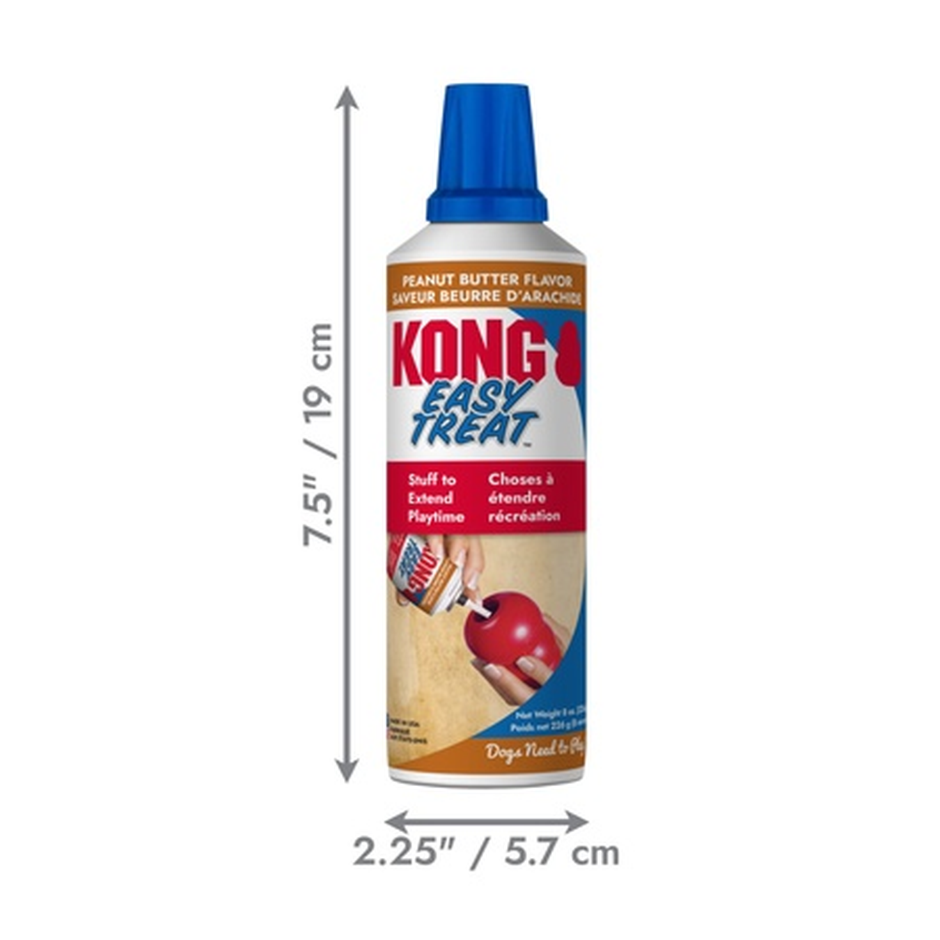 KONG Easy Treat Peanut Butter 8 oz can dimensions