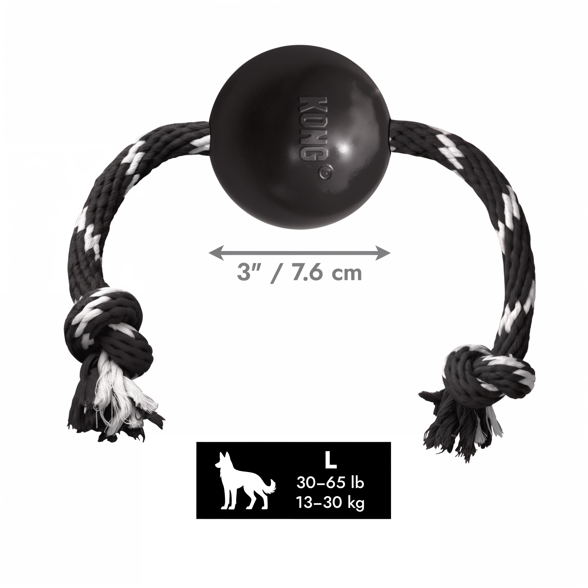 KONG Extreme Ball with Rope Dog Toy